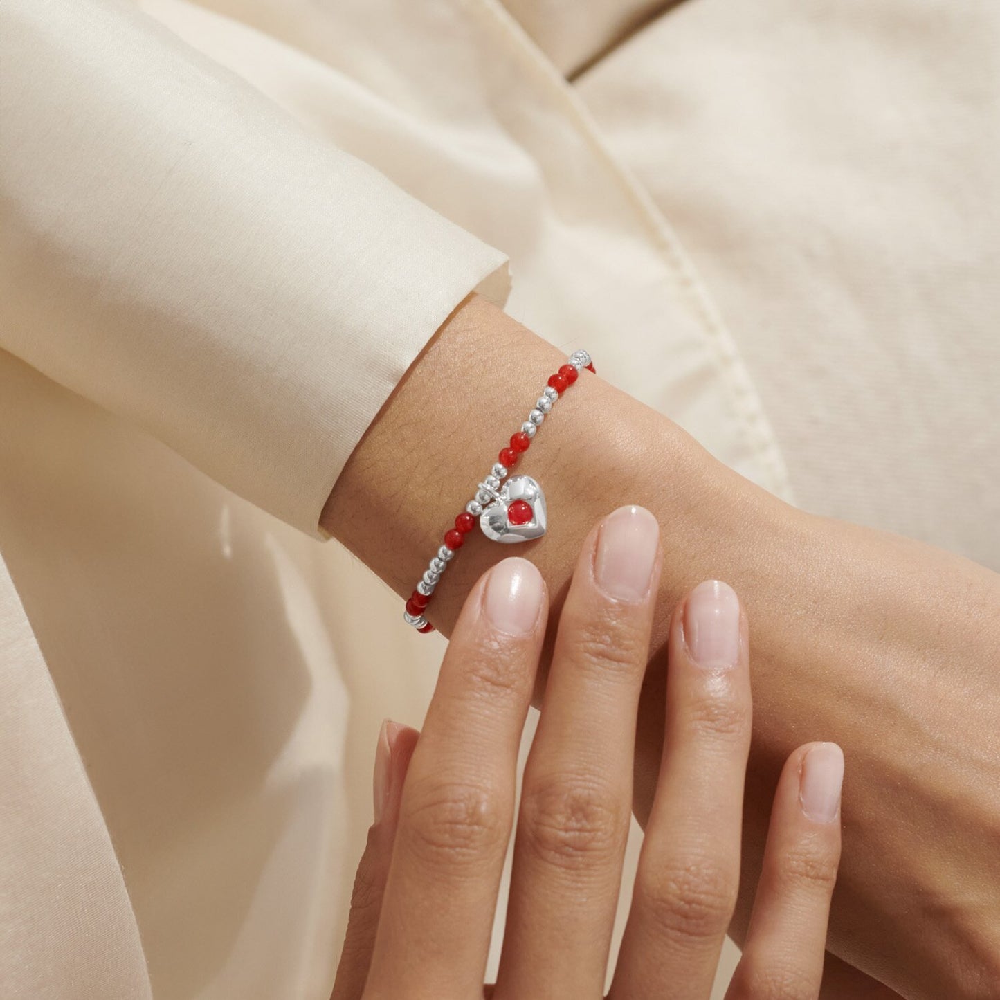 Joma Jewellery A Little January Garnet Silver Plated Bracelet