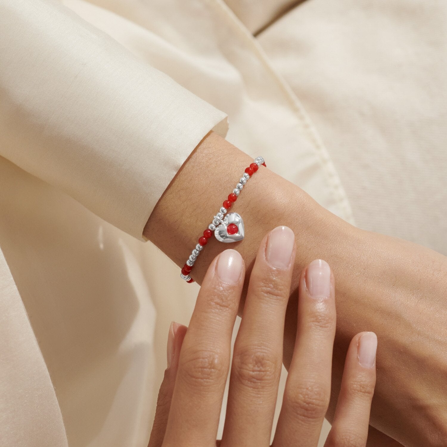 Joma Jewellery A Little January Garnet Silver Plated Bracelet