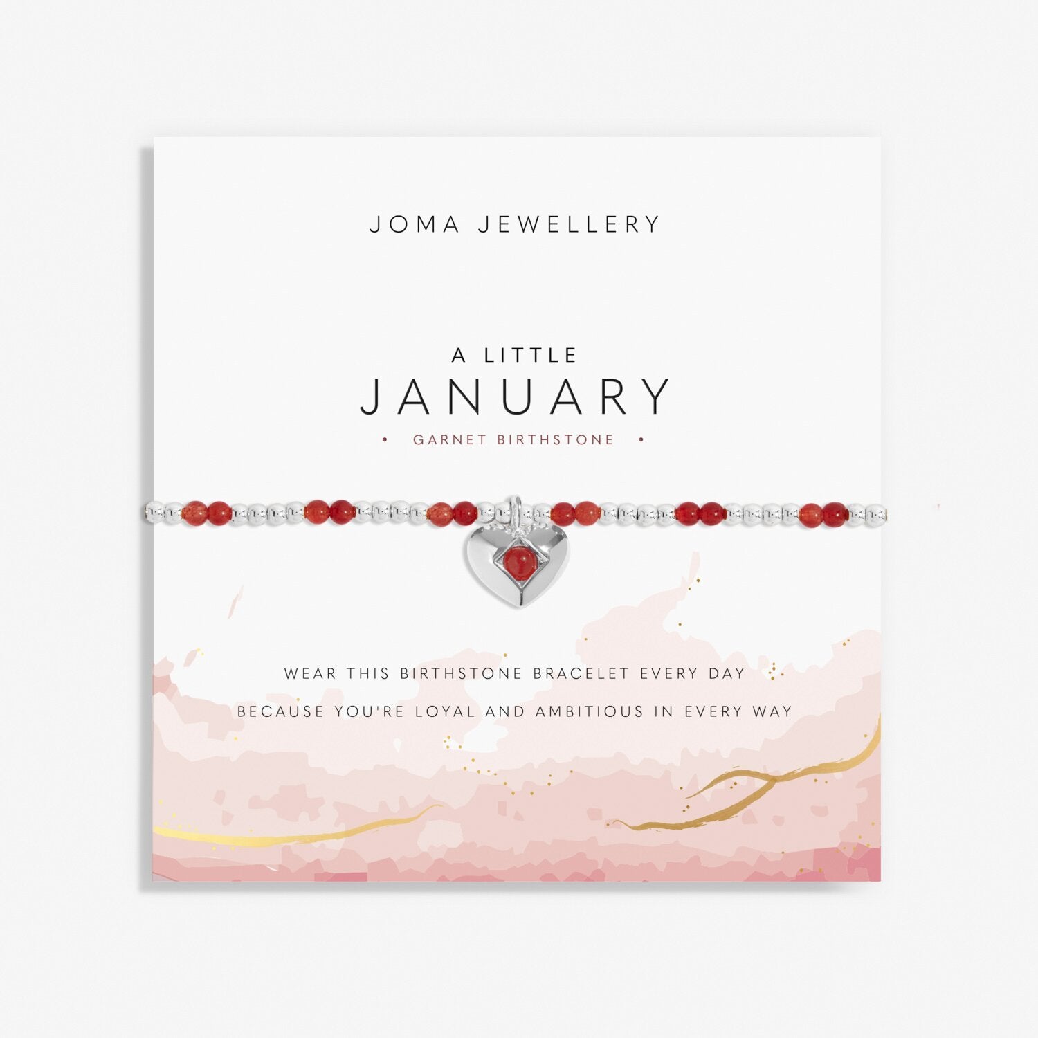 Joma Jewellery A Little January Garnet Silver Plated Bracelet