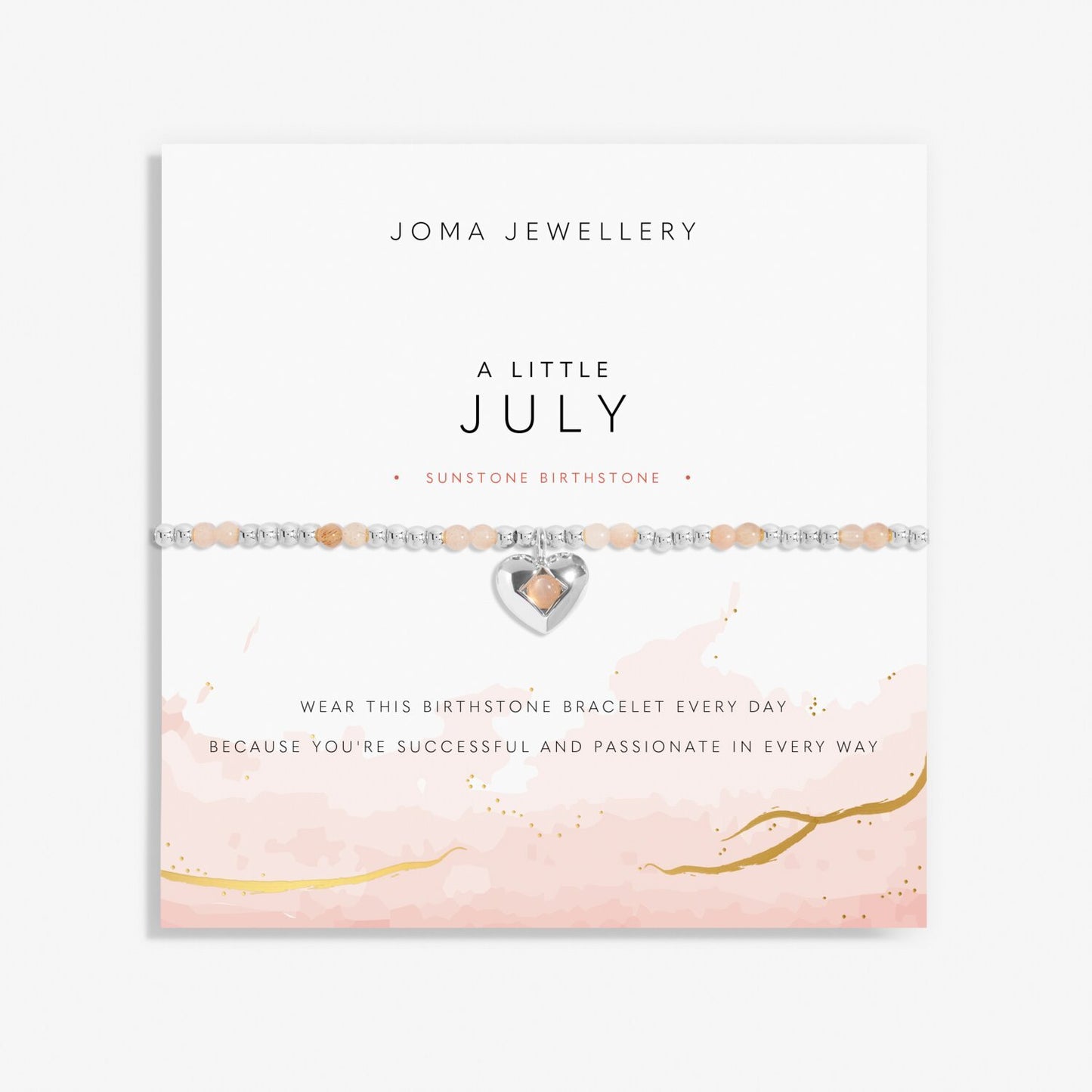 Joma Jewellery A Little July Sunstone Silver Plated Bracelet