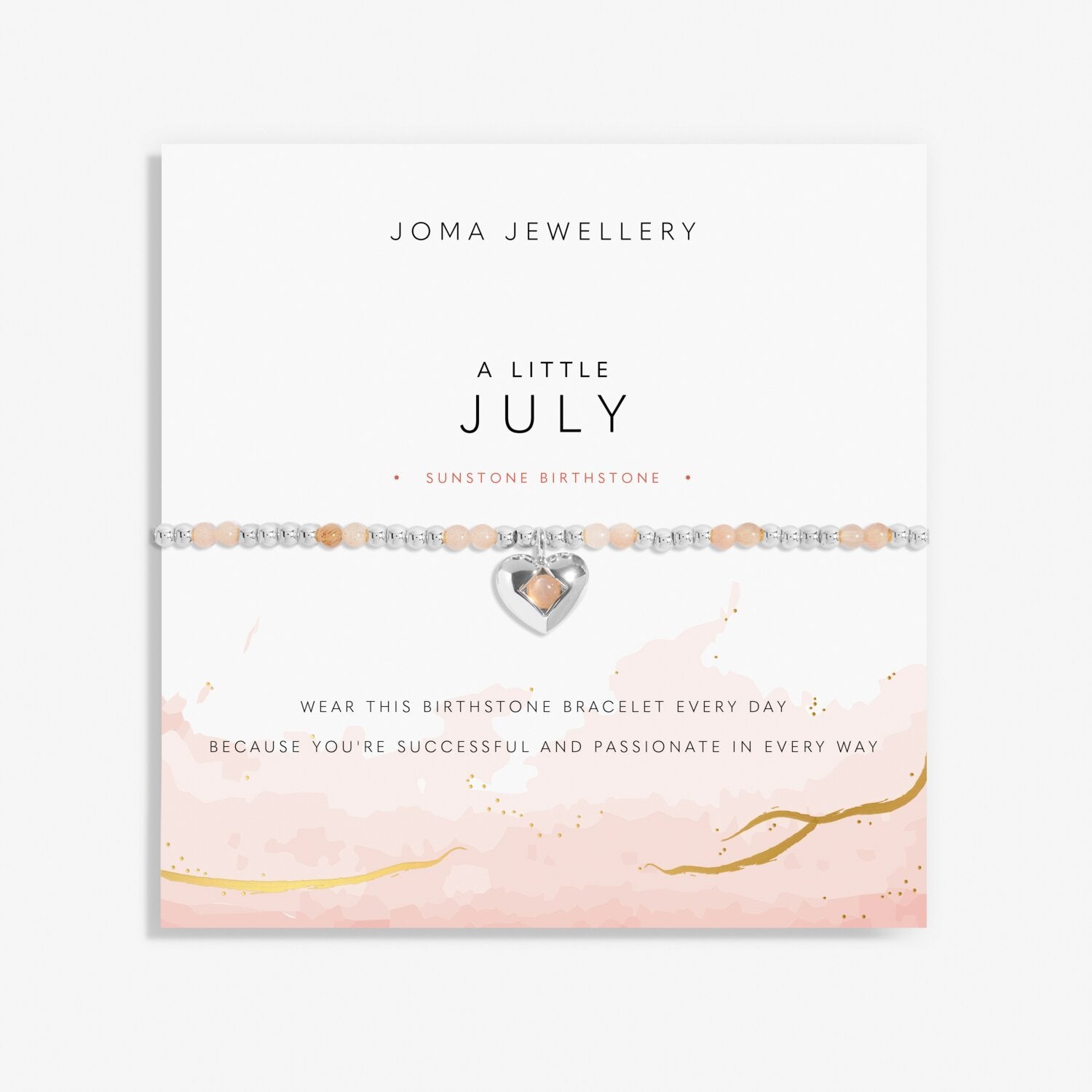Joma Jewellery A Little July Sunstone Silver Plated Bracelet