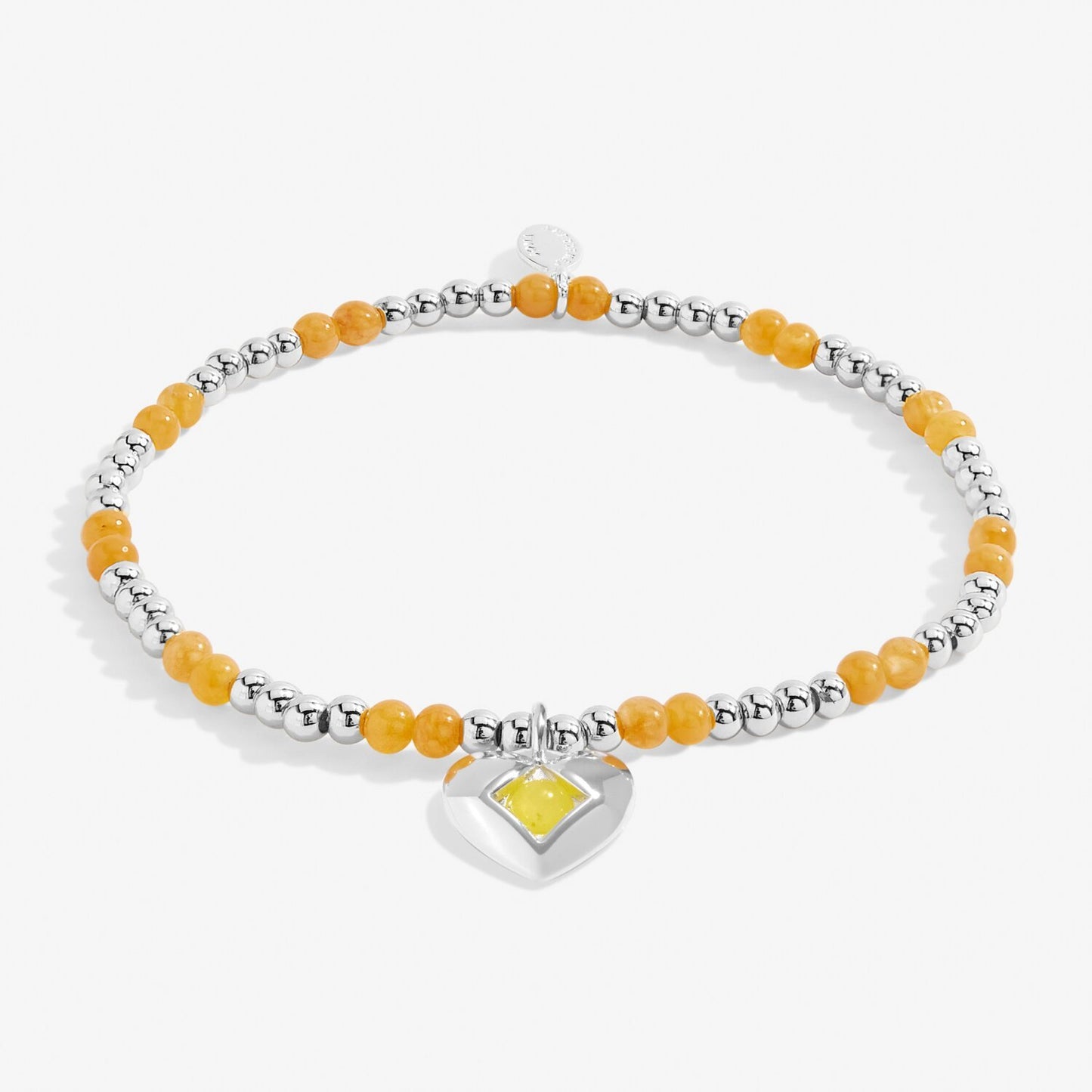 Joma Jewellery A Little November Yellow Quartz Silver Plated Bracelet