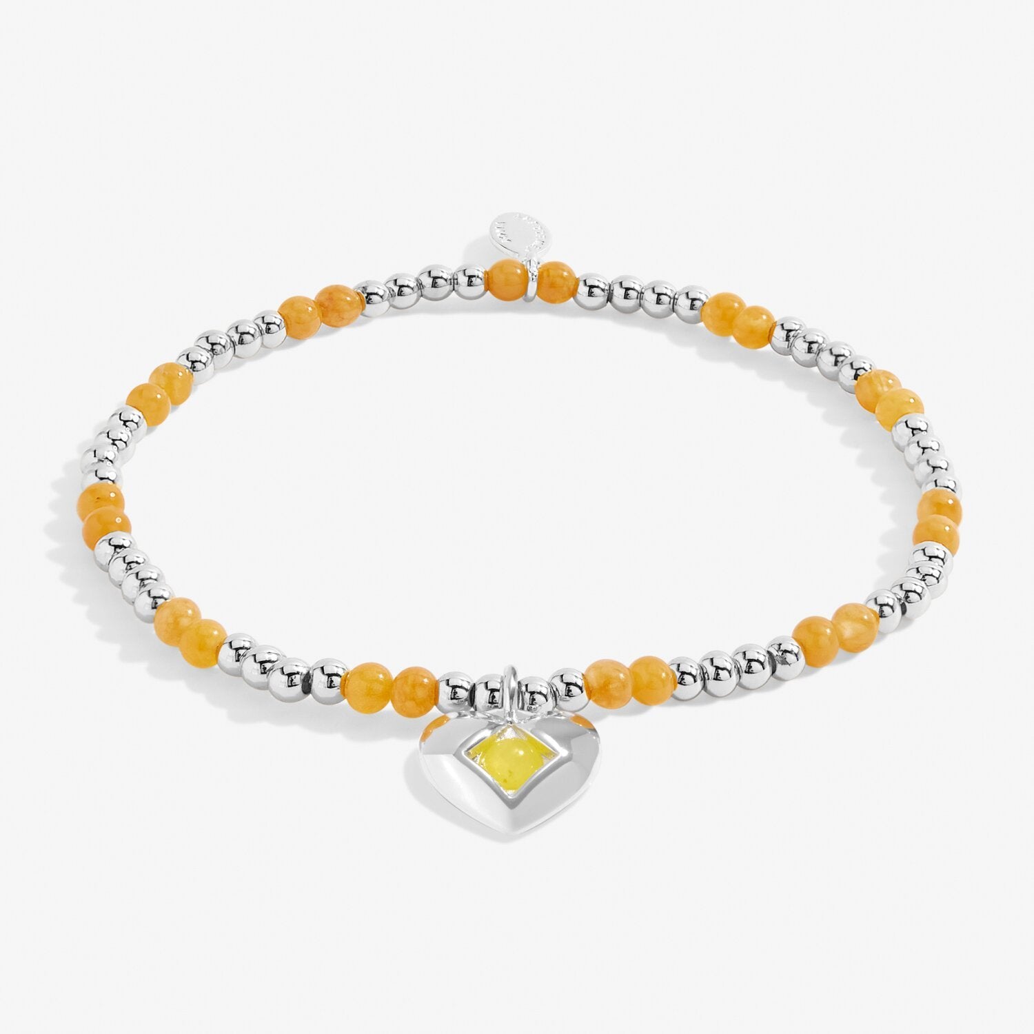 Joma Jewellery A Little November Yellow Quartz Silver Plated Bracelet