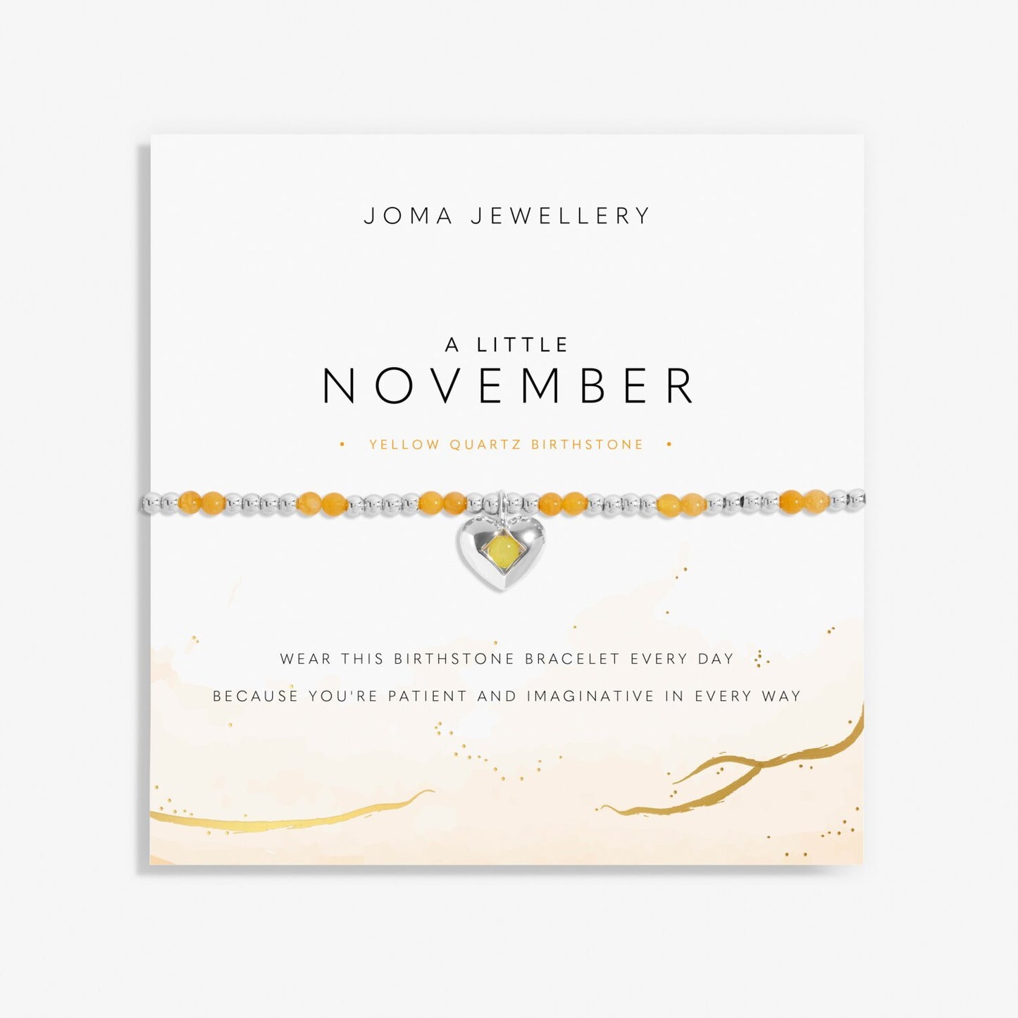 Joma Jewellery A Little November Yellow Quartz Silver Plated Bracelet
