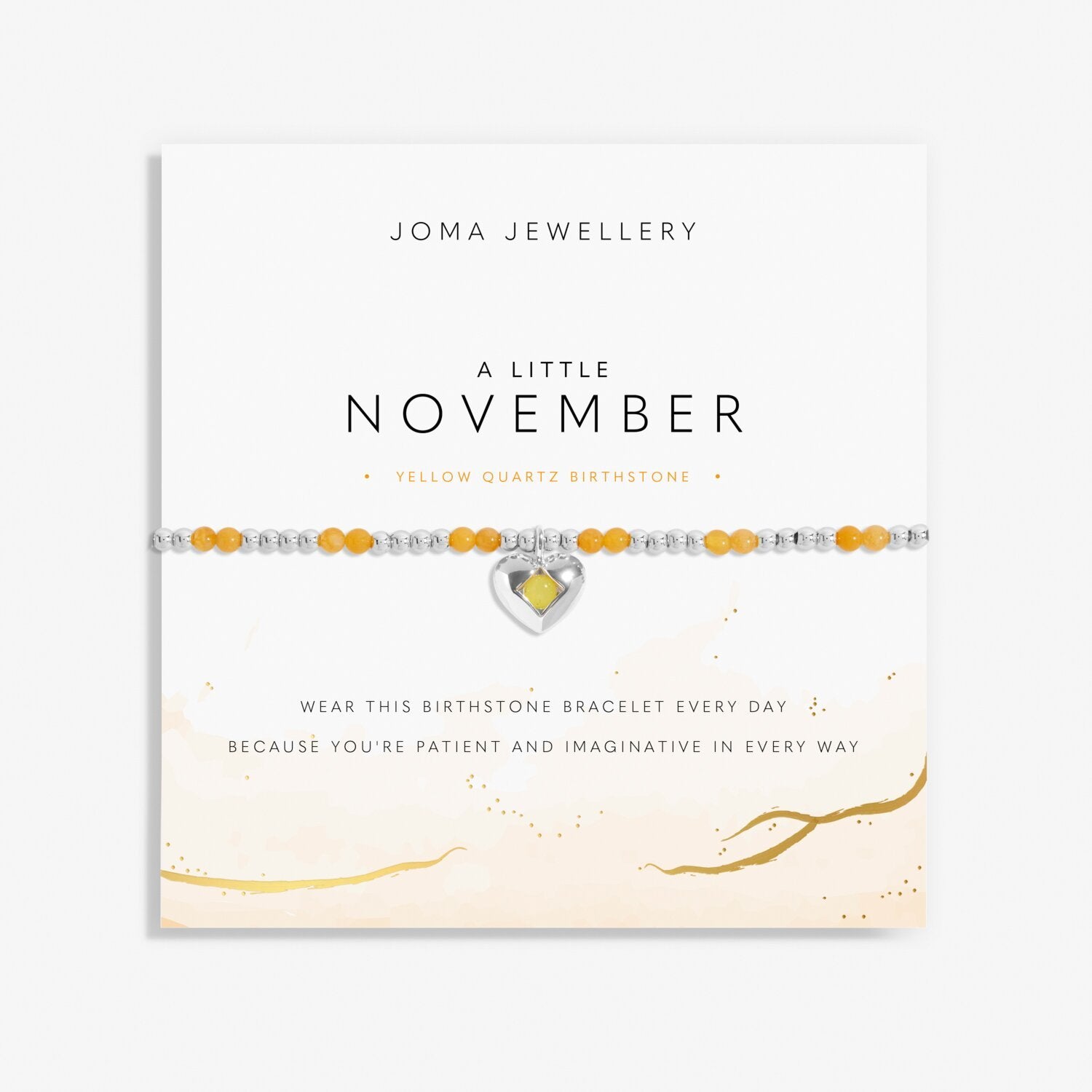 Joma Jewellery A Little November Yellow Quartz Silver Plated Bracelet