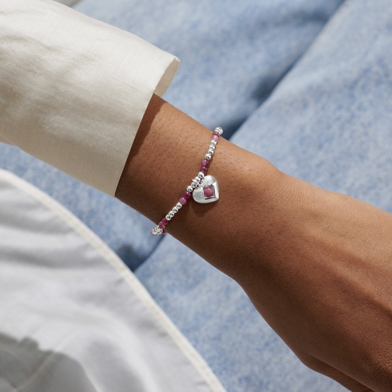 Joma Jewellery A Little October Tourmaline Silver Plated Bracelet