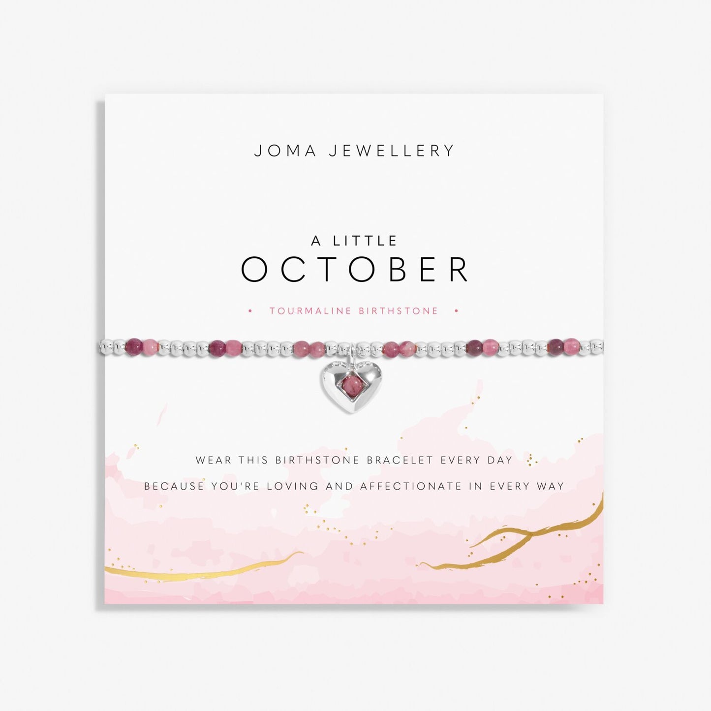 Joma Jewellery A Little October Tourmaline Silver Plated Bracelet