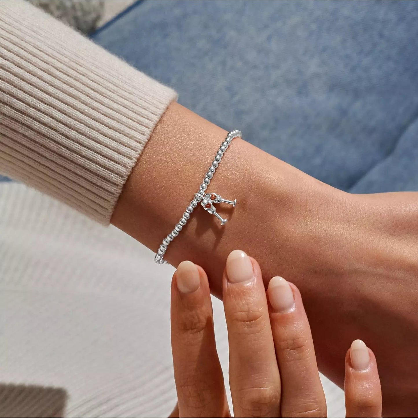 Joma Jewellery A Little Sip Sip Hooray It's Your Birthday Silver Plated Bracelet