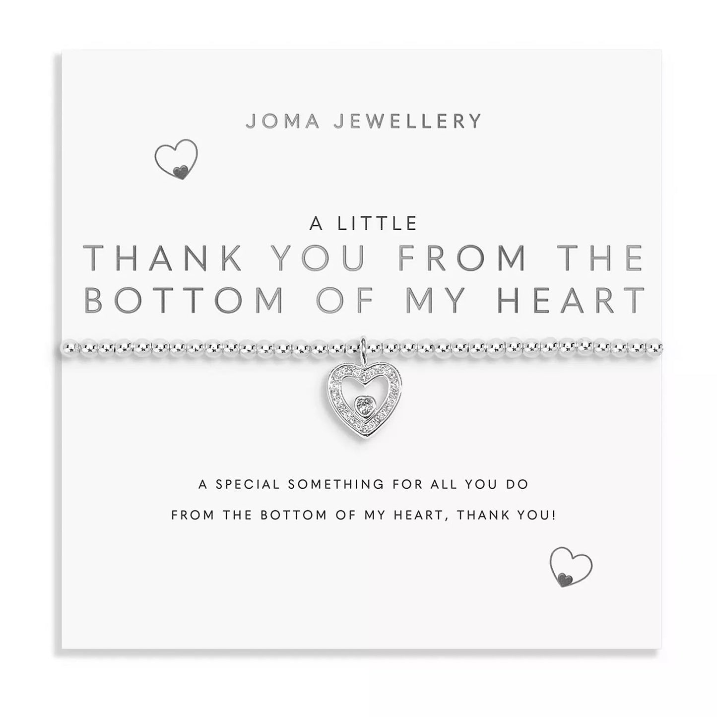 Joma Jewellery A Little Thank You From The Bottom Of My Heart Silver Plated Bracelet