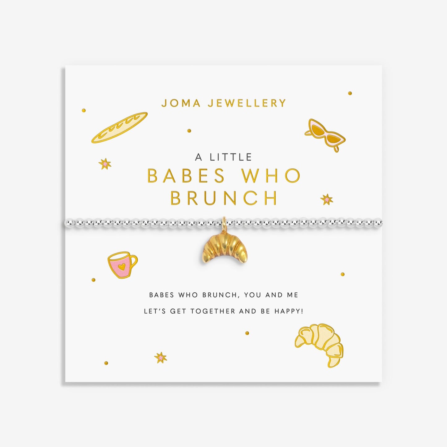 Joma Jewellery A Little Vibes Babes Who Brunch Silver & Gold Plated Bracelet