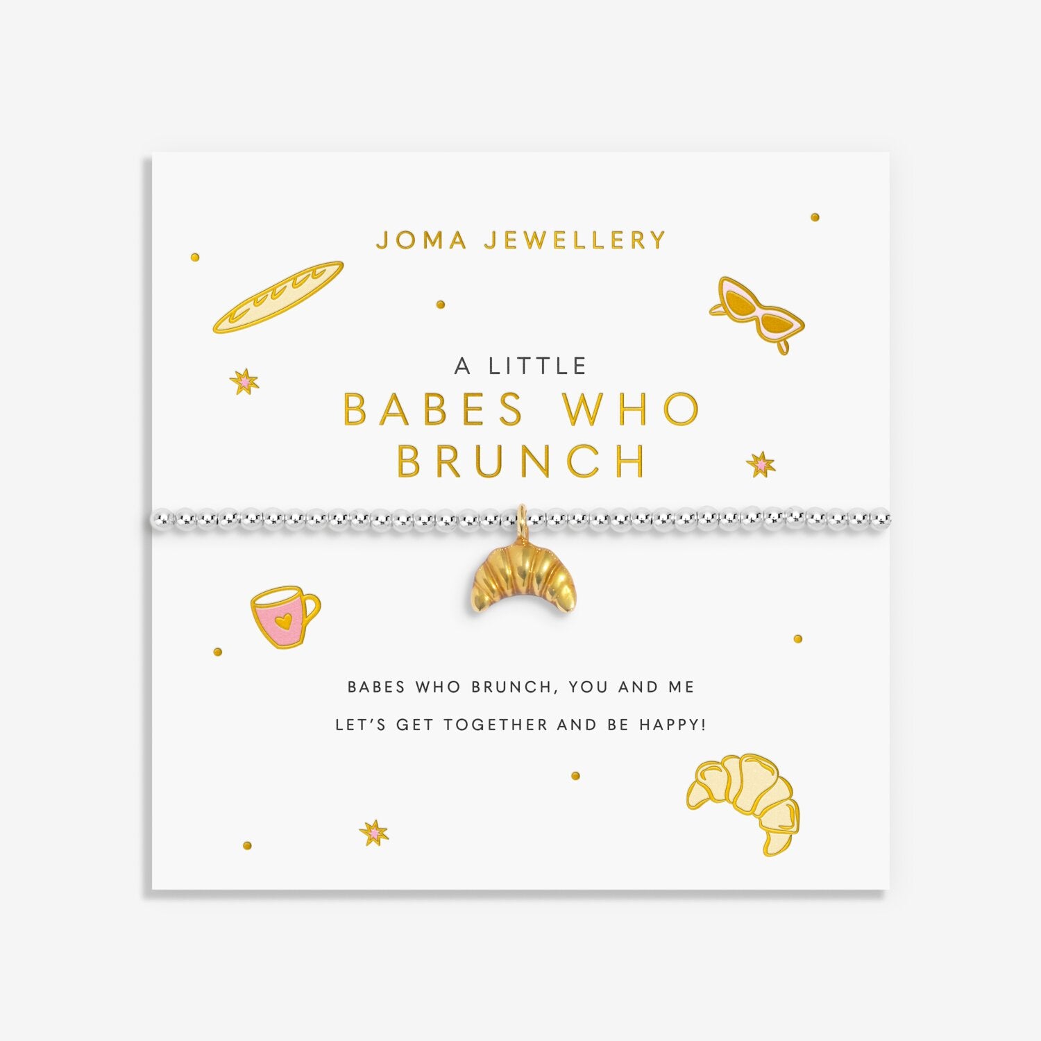 Joma Jewellery A Little Vibes Babes Who Brunch Silver & Gold Plated Bracelet