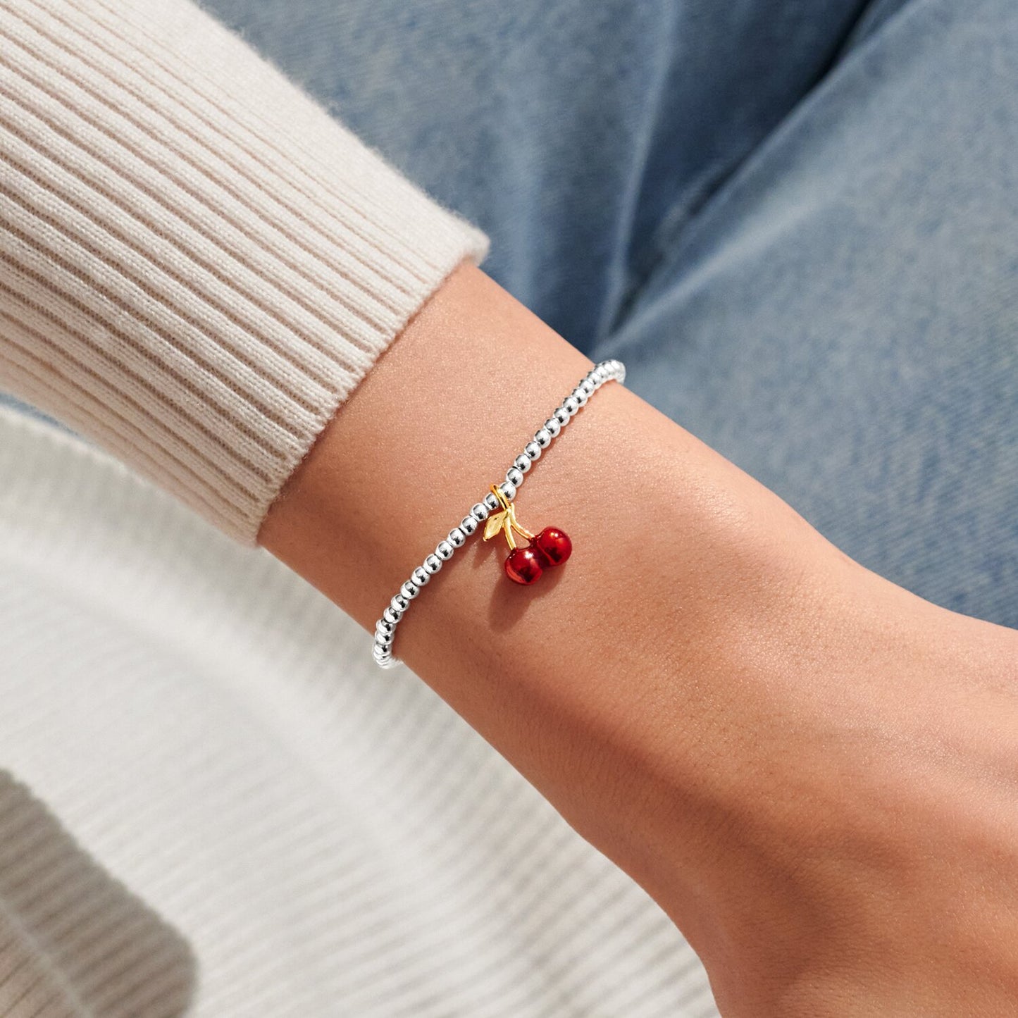 Joma Jewellery A Little Vibes Cherry On Top Silver Plated Bracelet