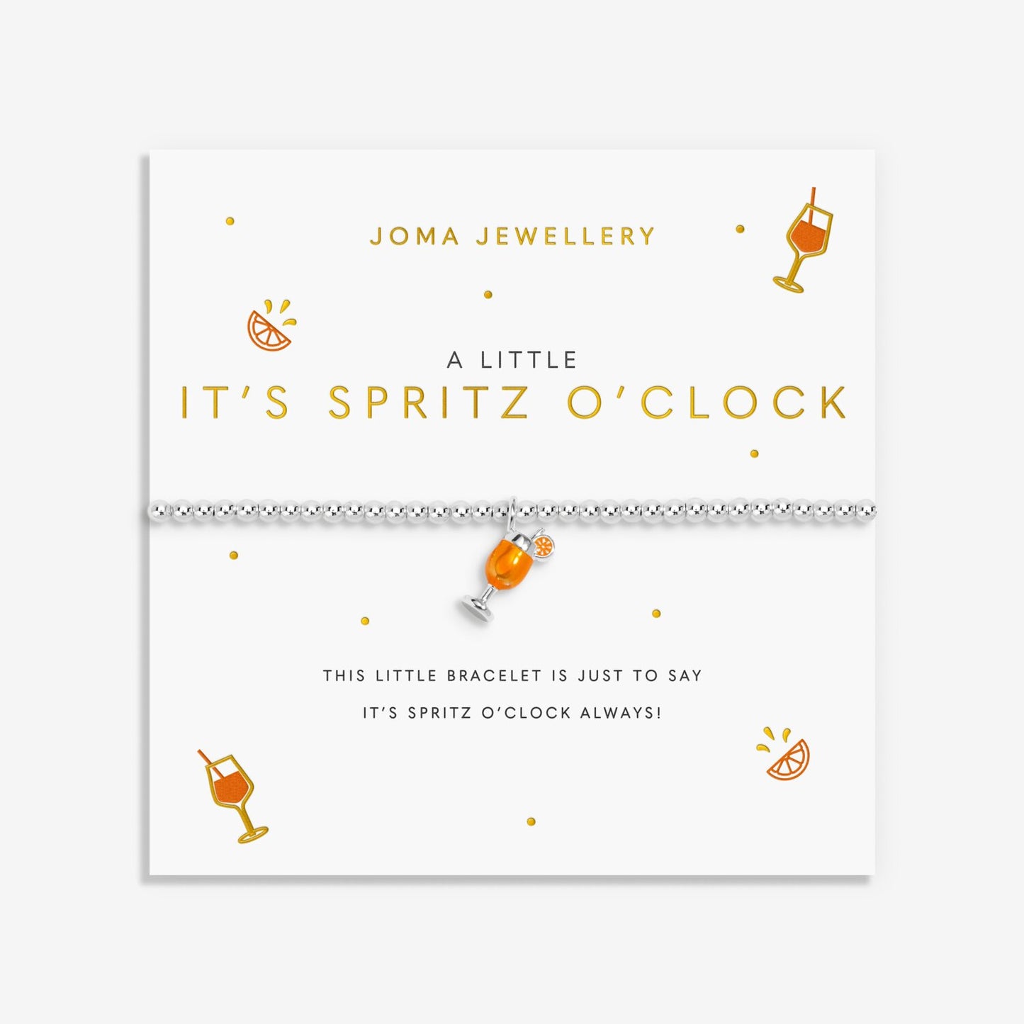 Joma Jewellery A Little Vibes It's Spritz O Clock Silver Plated Bracelet