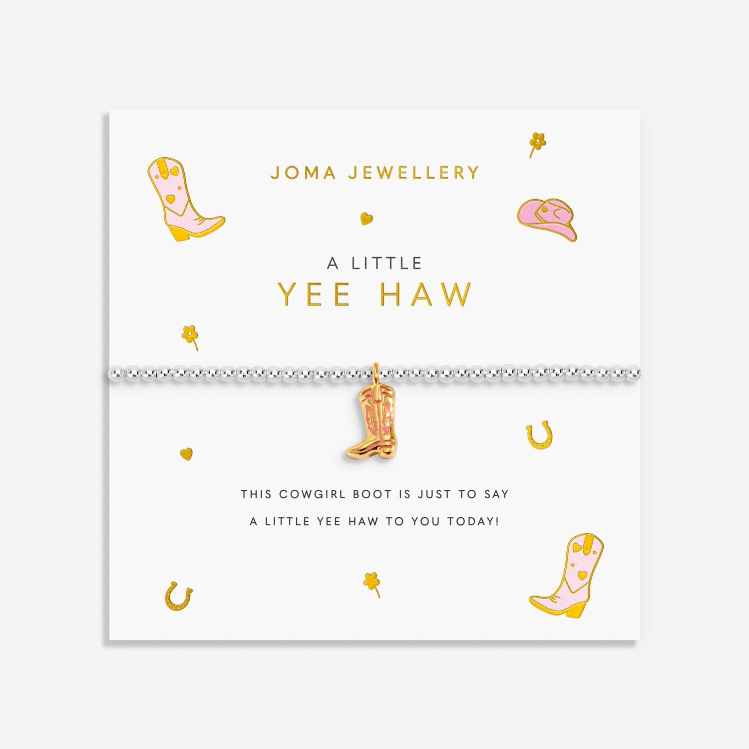 Joma Jewellery A Little Vibes Yeehaw Silver Plated Bracelet