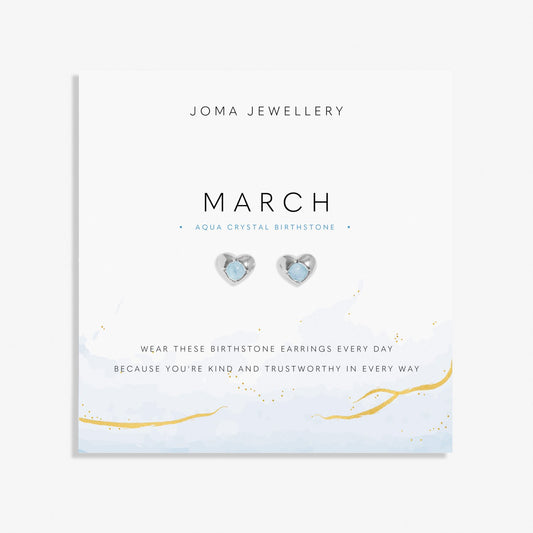 Joma Jewellery Birthstone March Earrings
