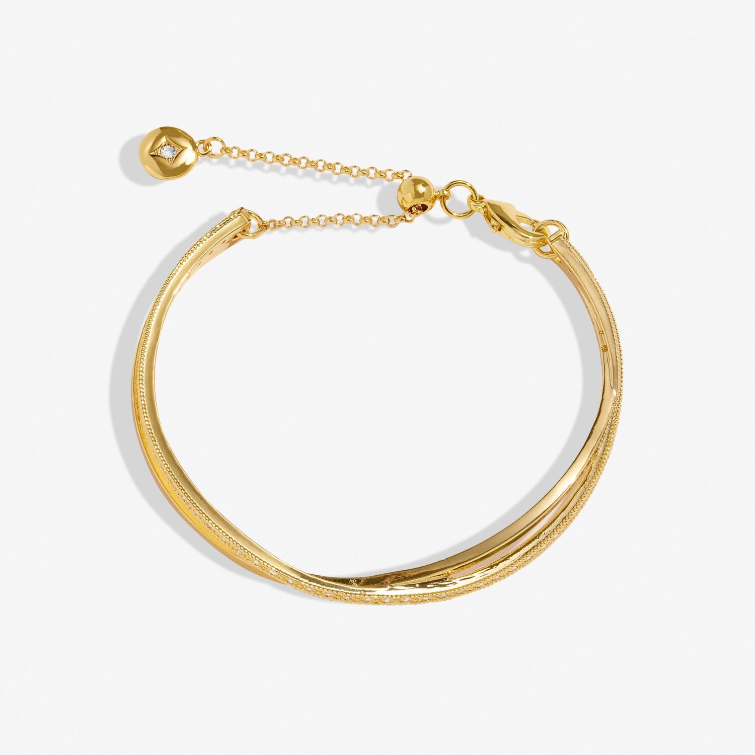 Joma Jewellery Bracelet Bar Gold Crossover Gold Plated Bangle
