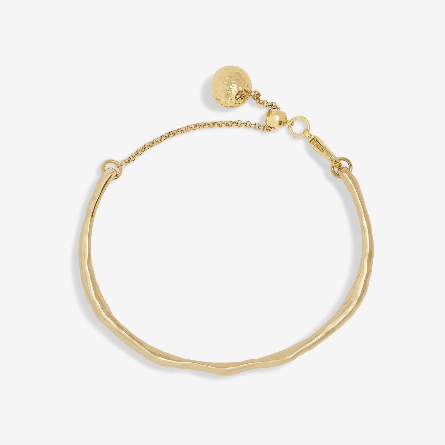 Joma Jewellery Bracelet Bar Hammered Gold Plated Bangle
