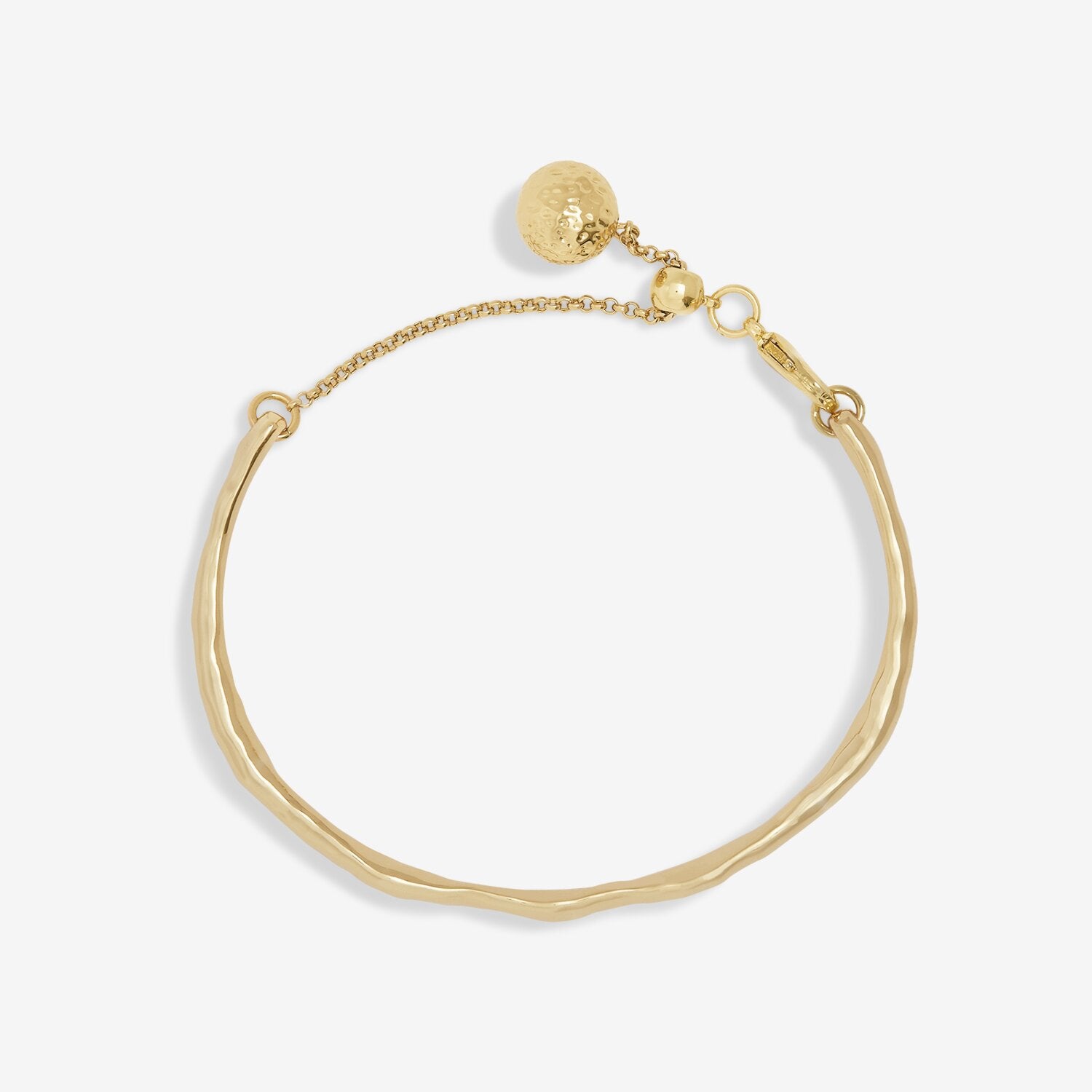Joma Jewellery Bracelet Bar Hammered Gold Plated Bangle