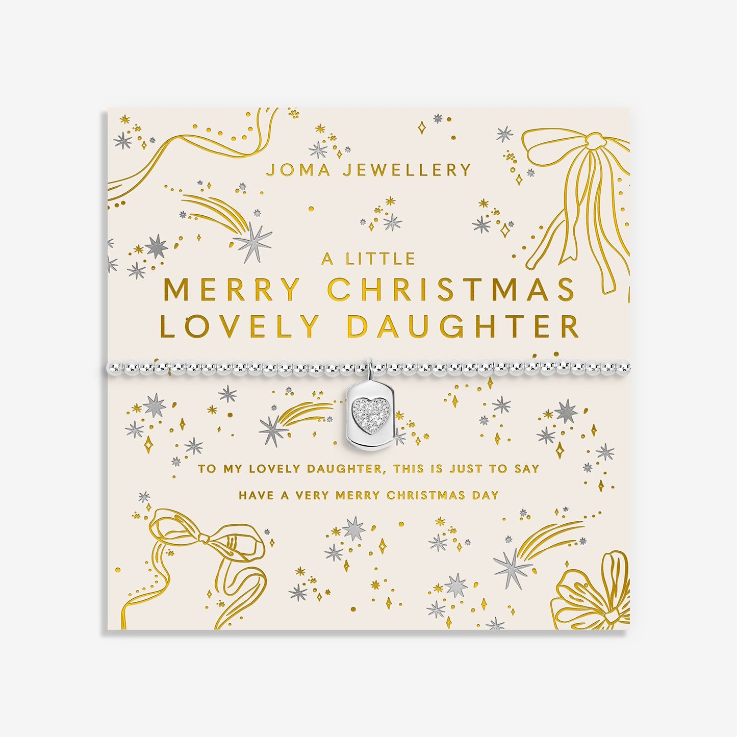 Joma Jewellery Christmas A Little Merry Christmas Lovely Daughter Bracelet In Silver Plating