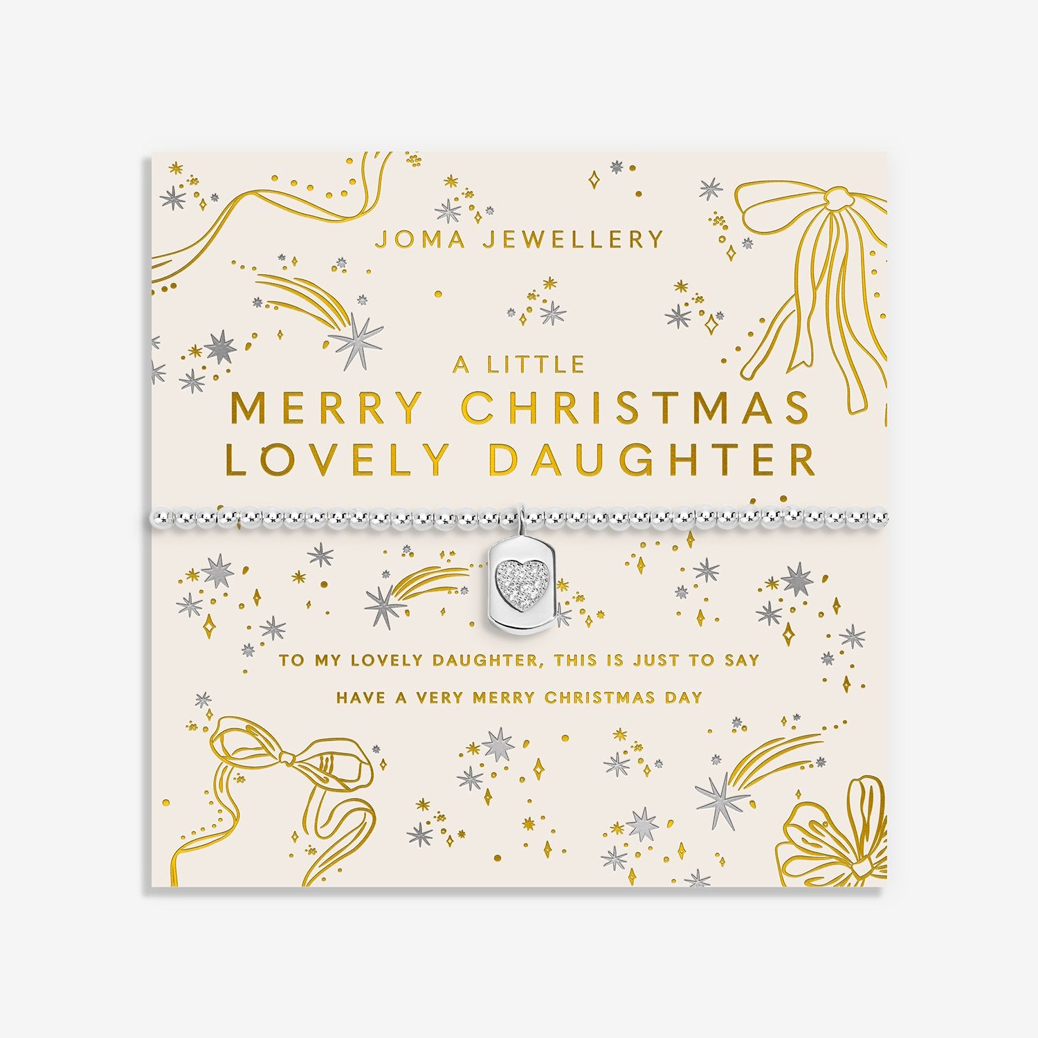 Joma Jewellery Christmas A Little Merry Christmas Lovely Daughter Bracelet In Silver Plating