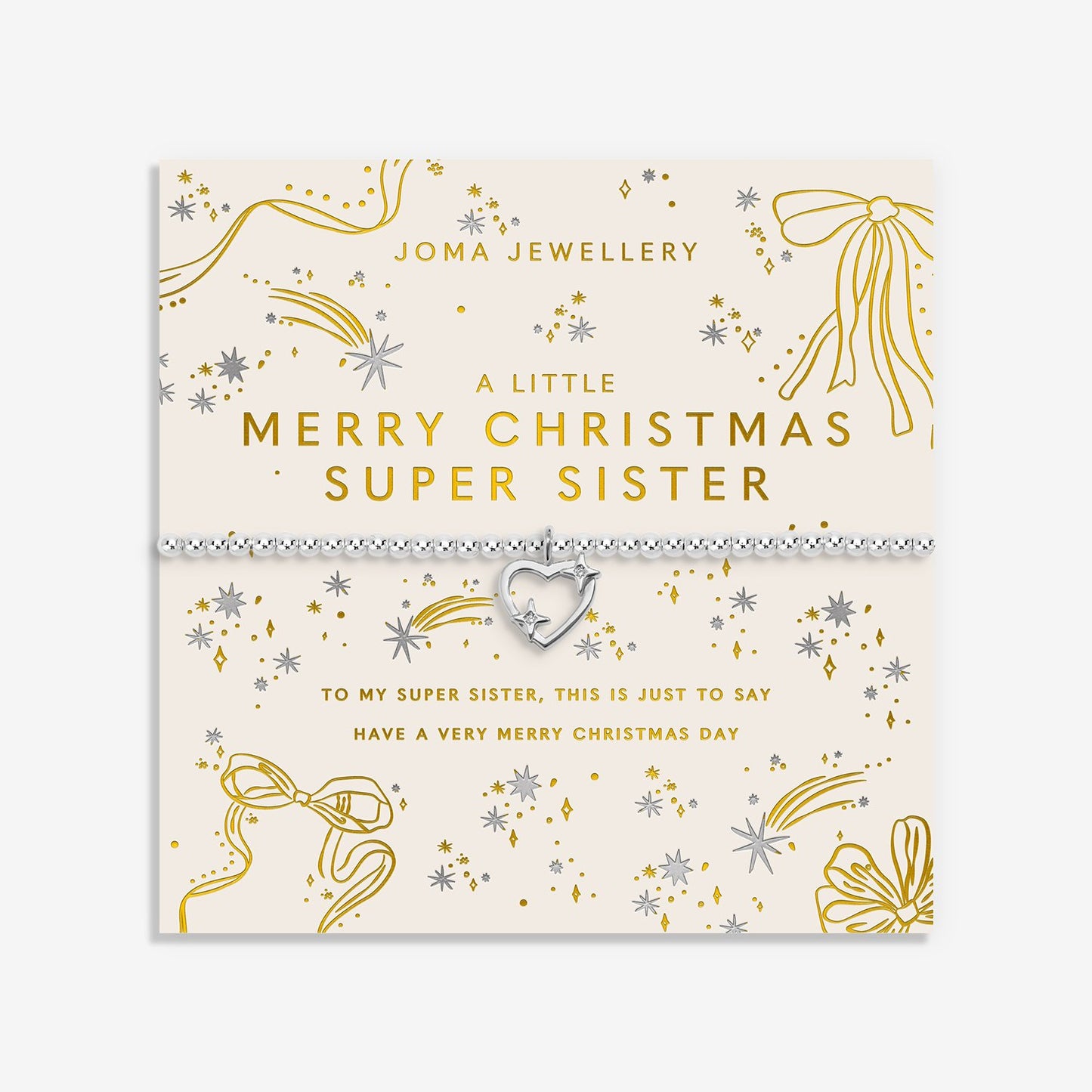 Joma Jewellery Christmas A Little Merry Christmas Super Sister Bracelet In Silver Plating
