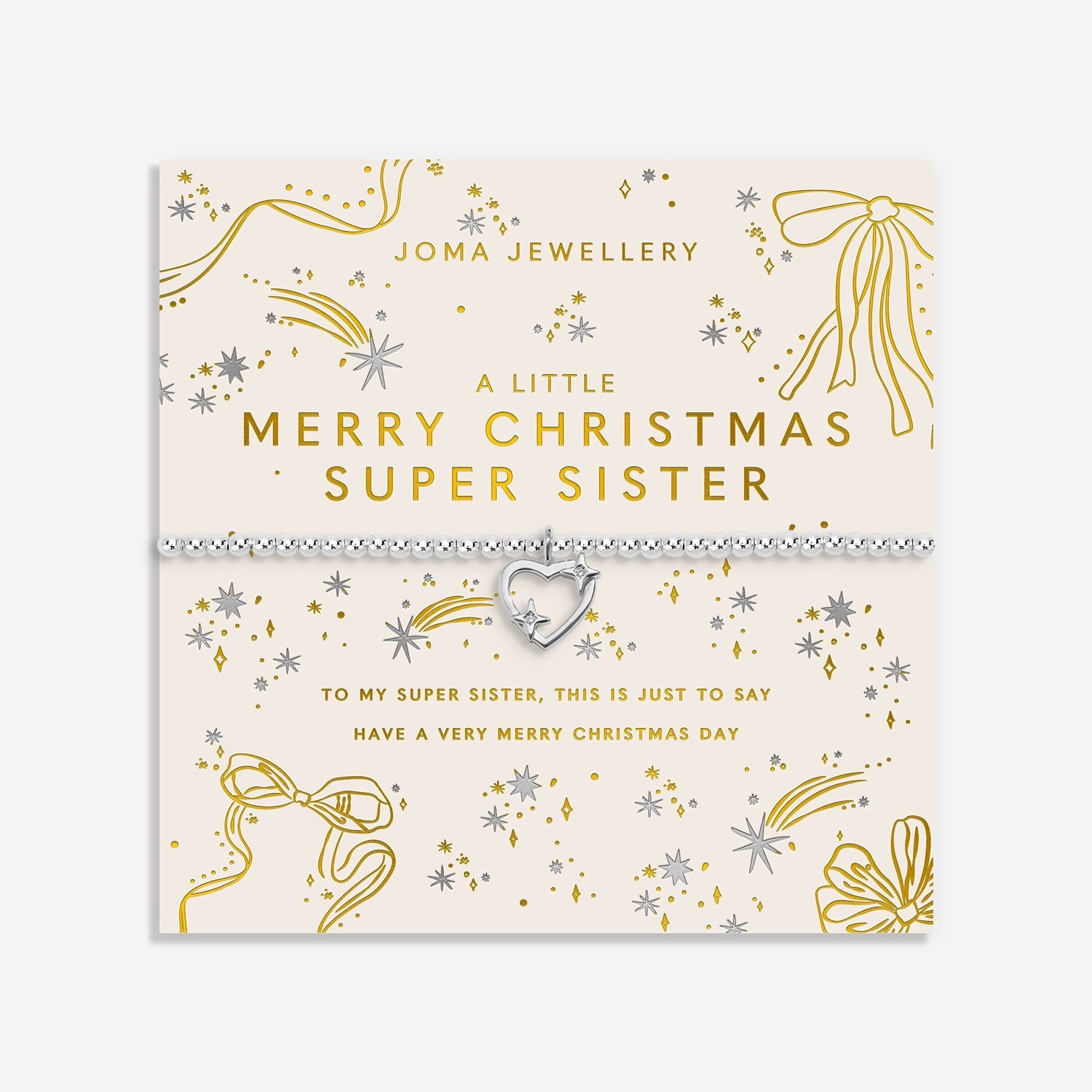 Joma Jewellery Christmas A Little Merry Christmas Super Sister Bracelet In Silver Plating