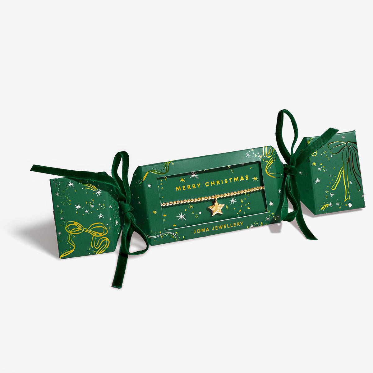 Joma Jewellery Christmas Cracker Merry Christmas Bracelet In Gold Plating