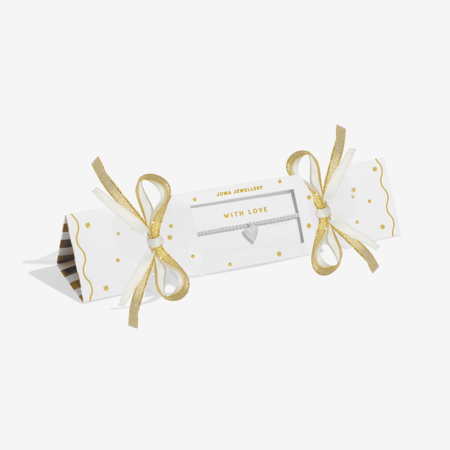 Joma Jewellery Christmas Cracker With Love Bracelet In Silver Plating