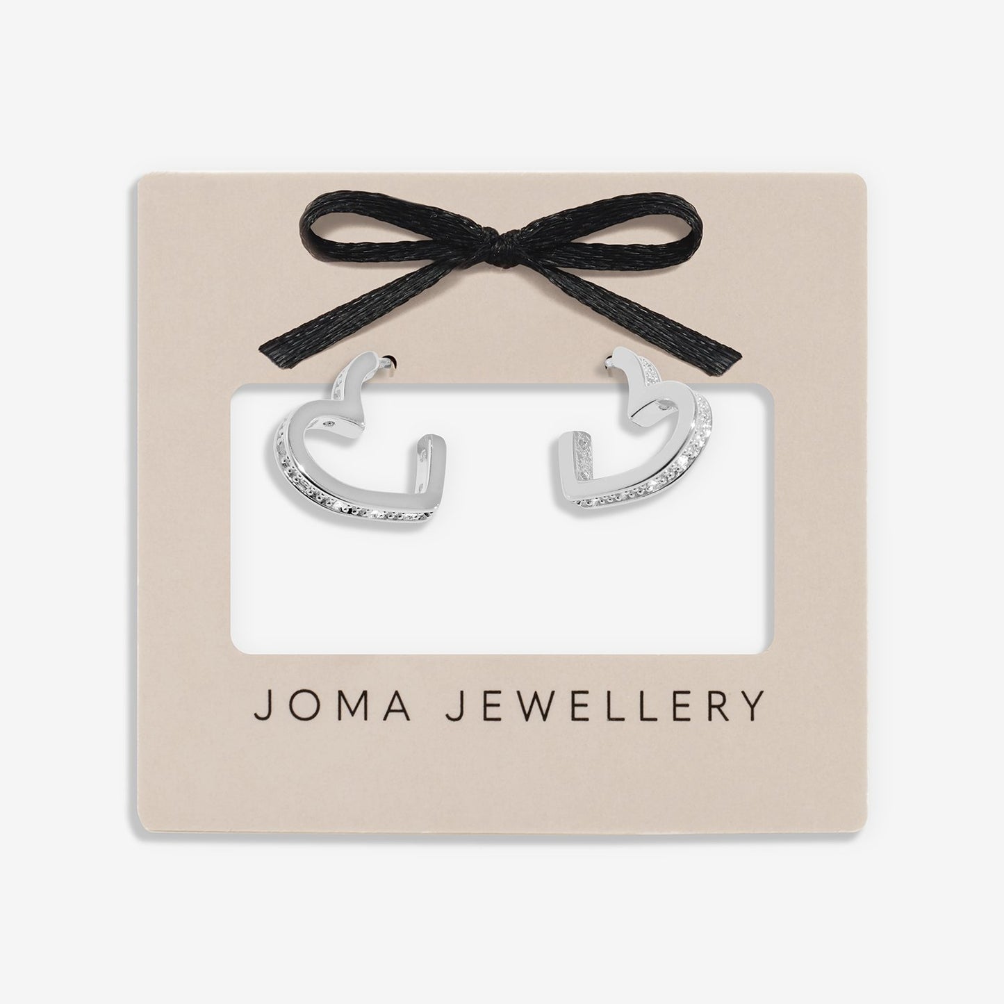 Joma Jewellery Classic Collection Heart Hoop Earrings In Silver Plating
