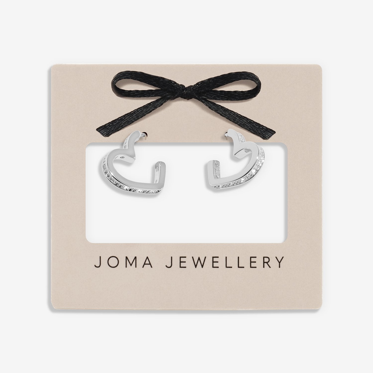 Joma Jewellery Classic Collection Heart Hoop Earrings In Silver Plating