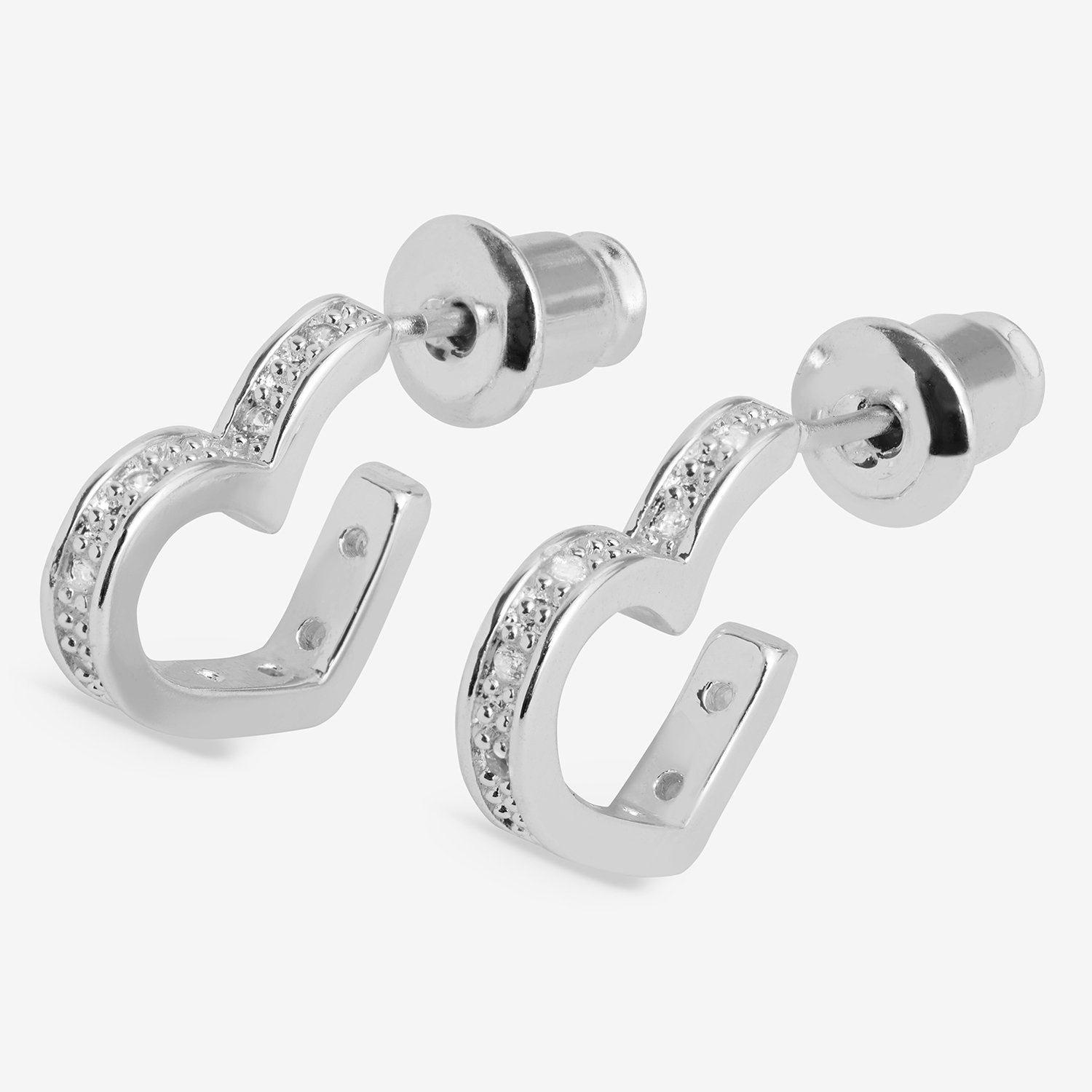 Joma Jewellery Classic Collection Heart Hoop Earrings In Silver Plating