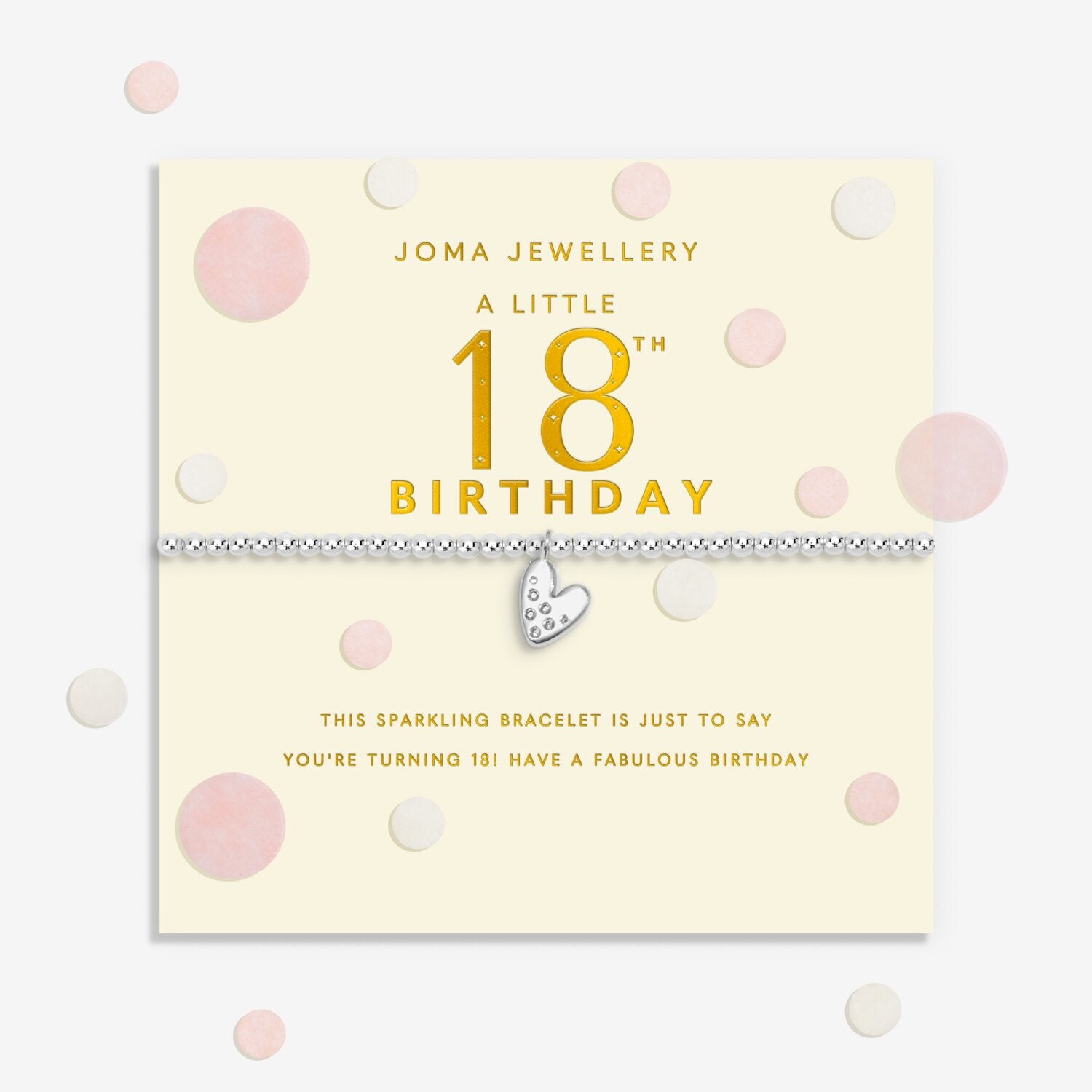 Joma Jewellery Confetti A Little 18th Birthday Silver Plated Bracelet