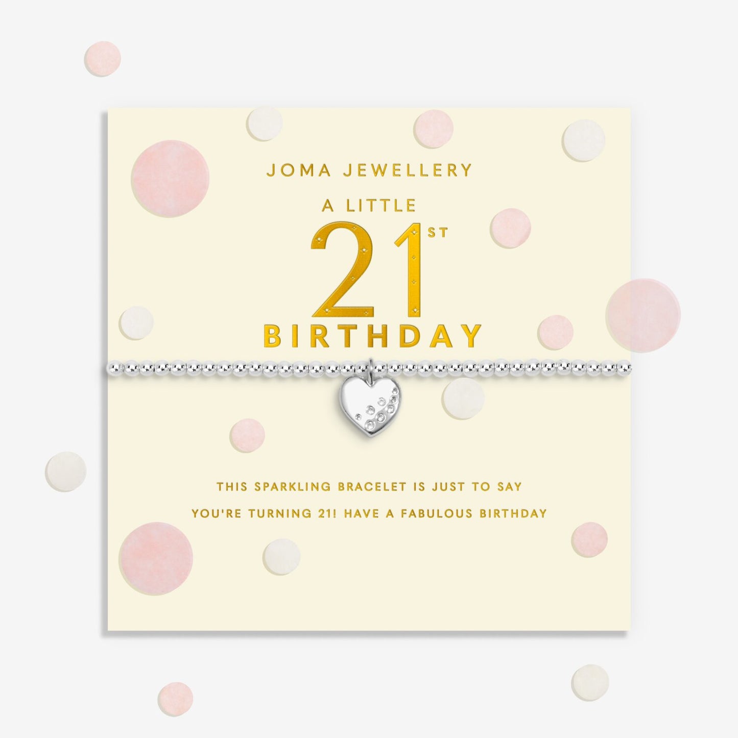 Joma Jewellery Confetti A Little 21st Birthday Silver Plated Bracelet