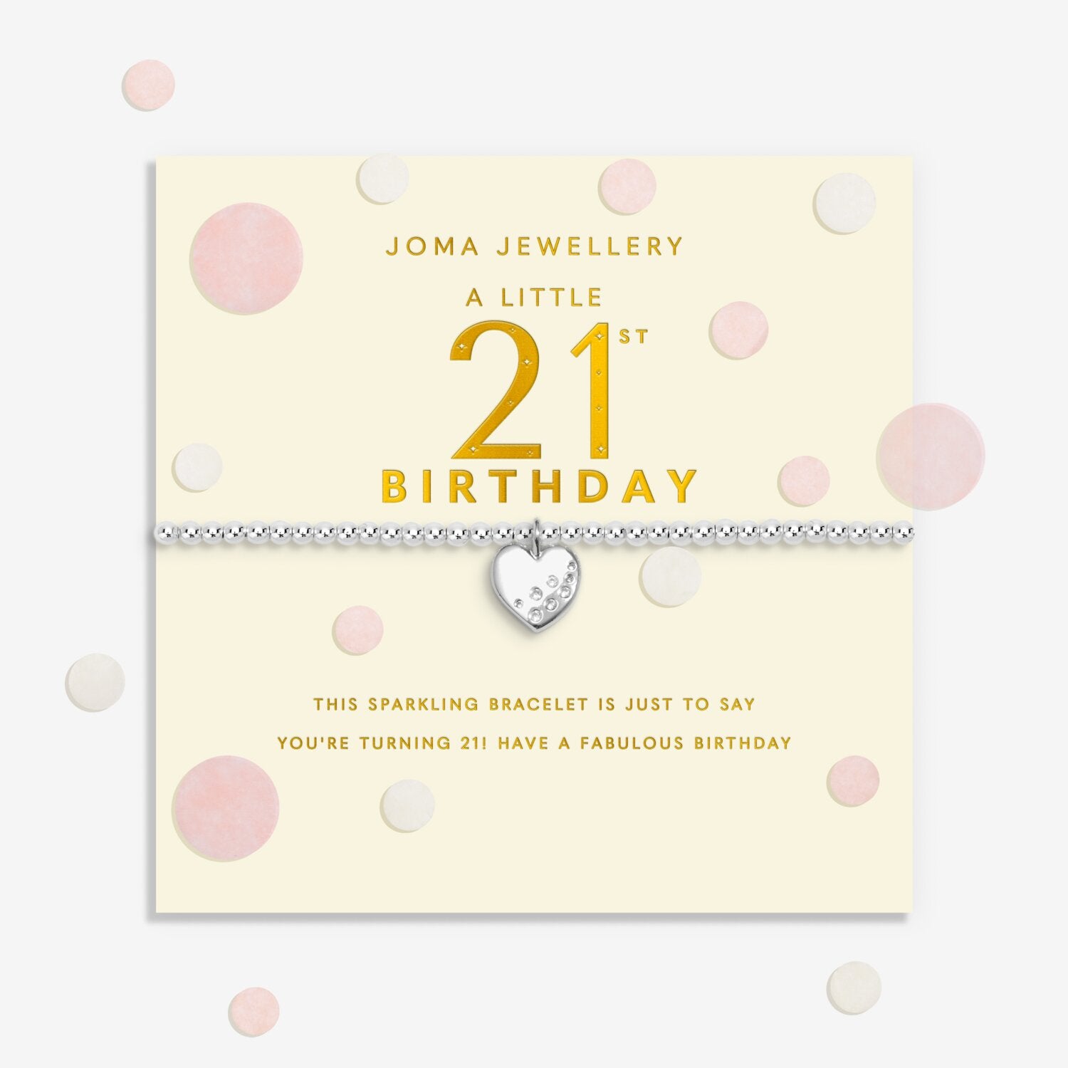 Joma Jewellery Confetti A Little 21st Birthday Silver Plated Bracelet