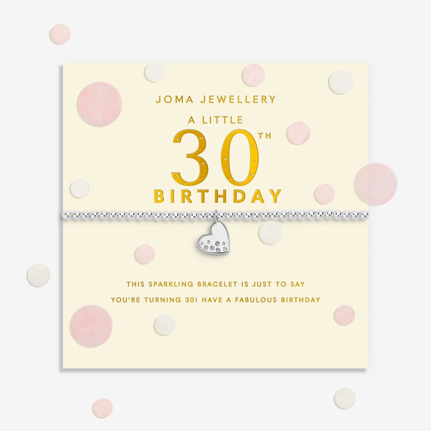Joma Jewellery Confetti A Little 30th Birthday Silver Plated Bracelet