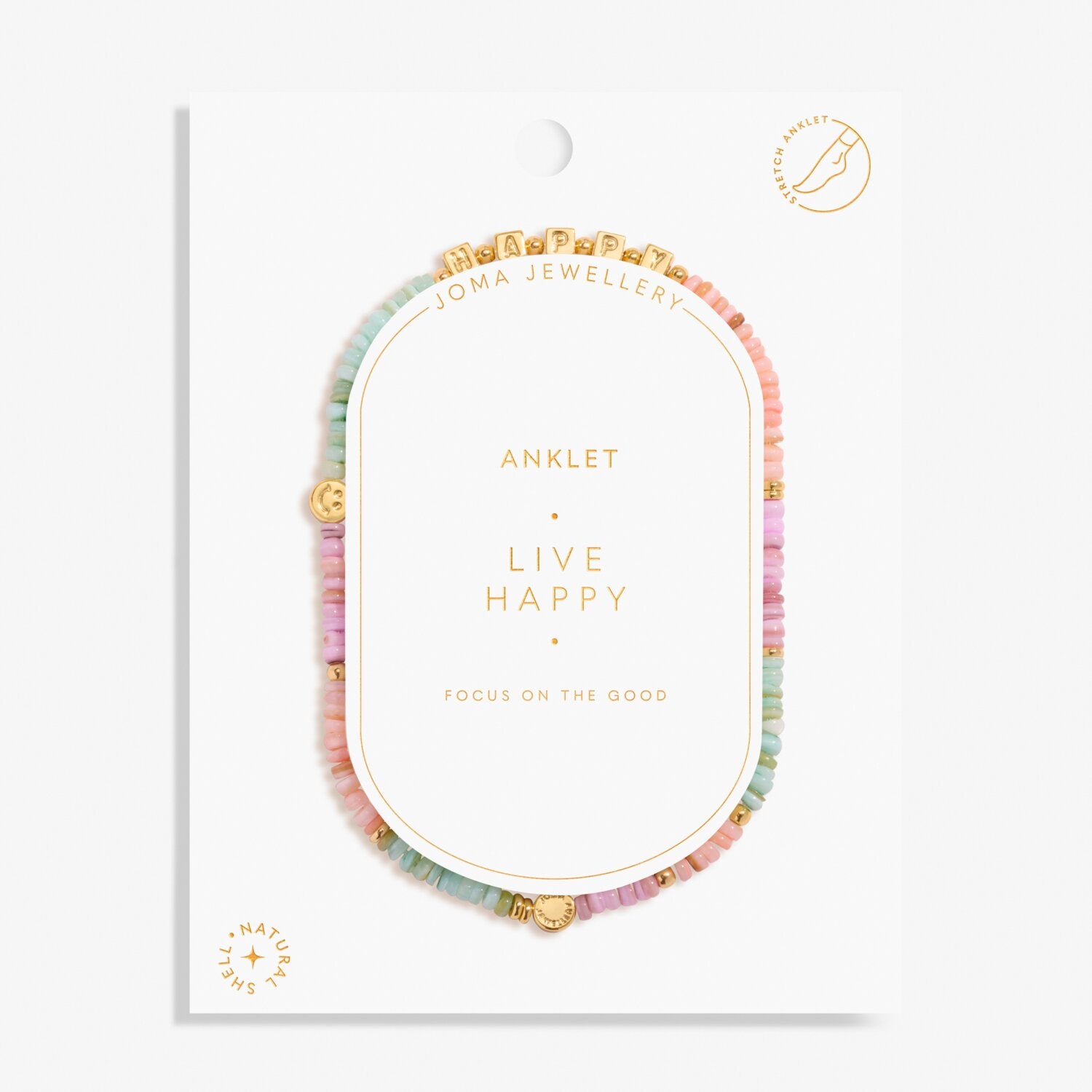 Joma Jewellery Happy Little Moments Live Happy Anklet