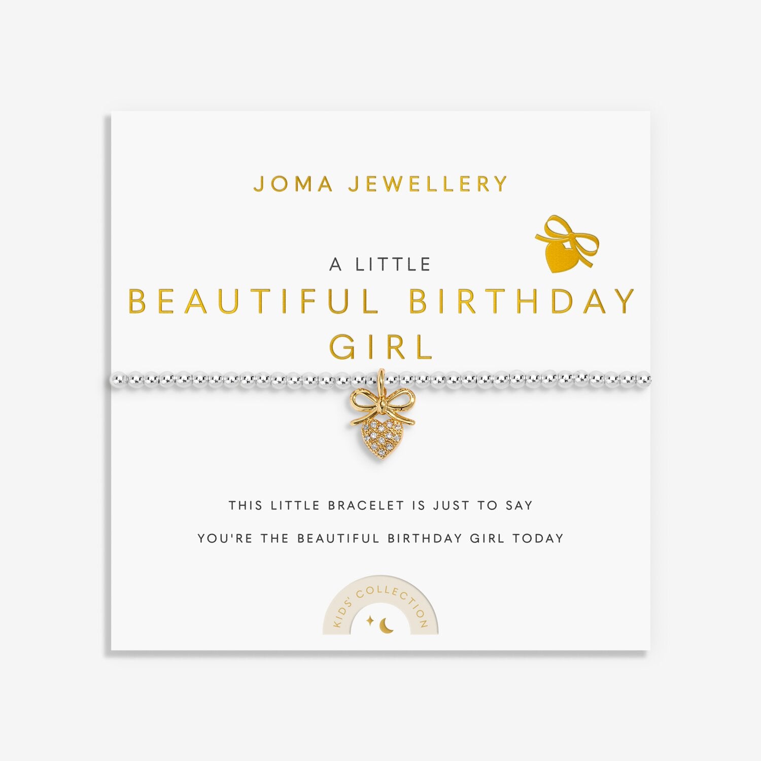 Joma Jewellery Kids A Little Beautiful Birthday Girl Silver & Gold Plated Bracelet