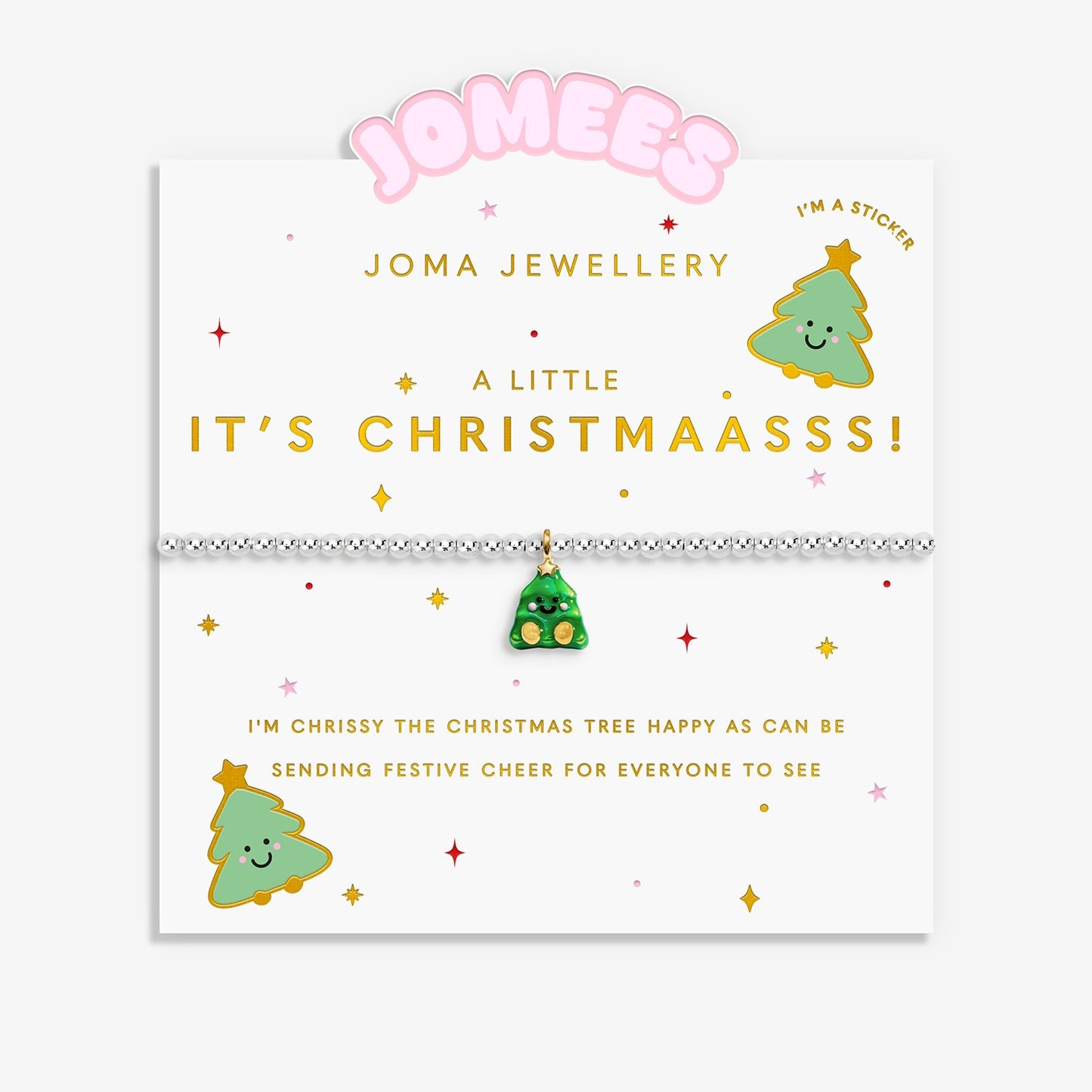 Joma Jewellery Kids A Little Jomees It's Christmaasss! Bracelet In Silver and Gold Plating