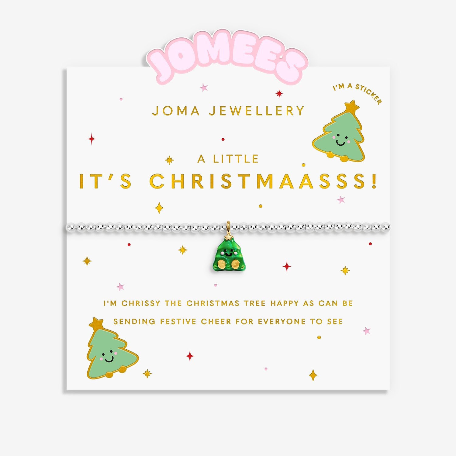 Joma Jewellery Kids A Little Jomees It's Christmaasss! Bracelet In Silver and Gold Plating