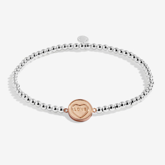 Joma Jewellery Kids A Little Love Heart Silver & Rose Gold Plated Bracelet