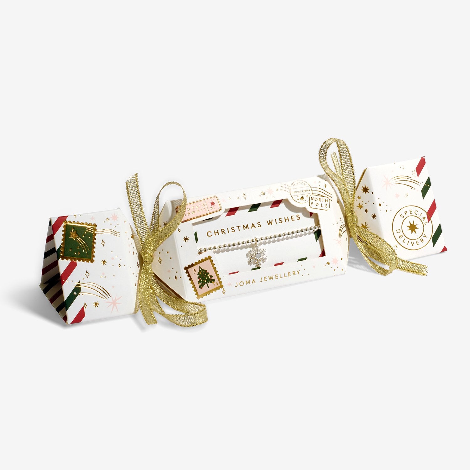 Joma Jewellery Kids' Christmas Cracker Christmas Wishes Bracelet In Silver Plating