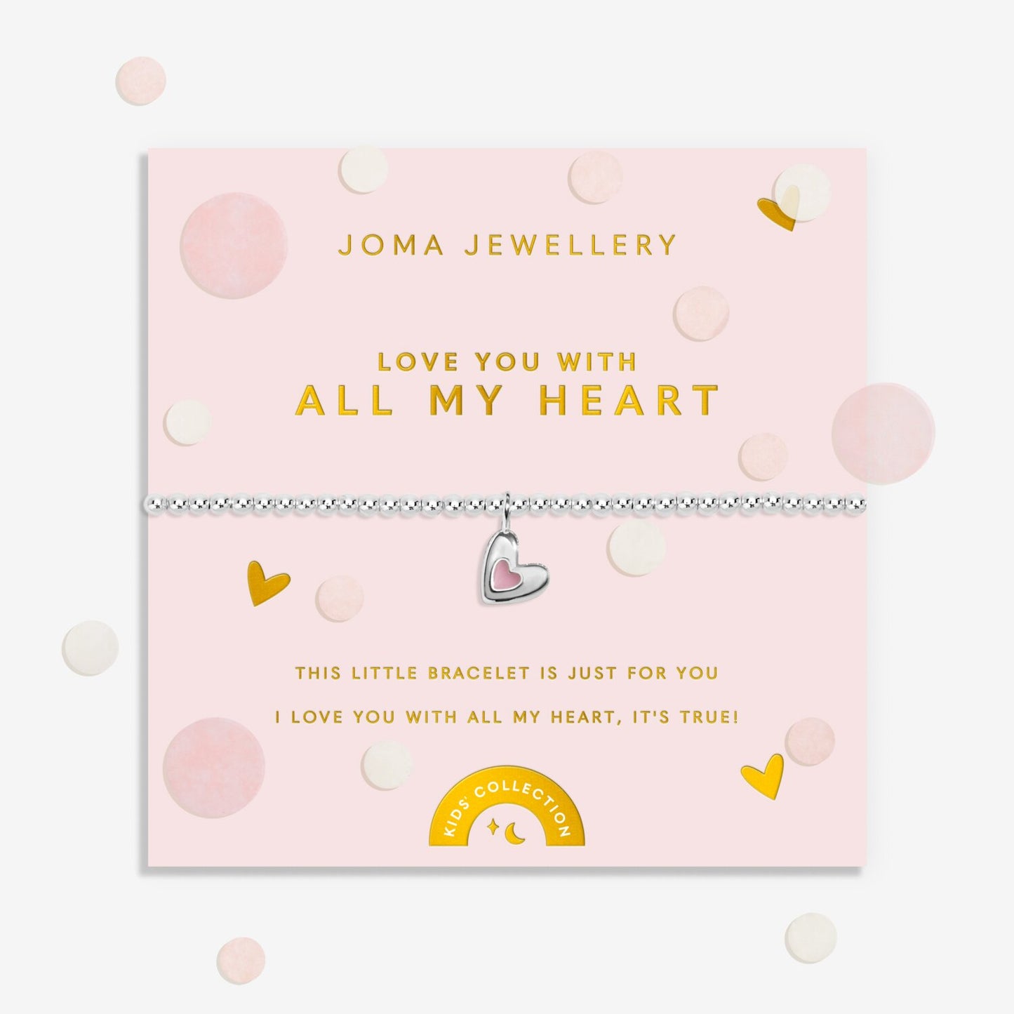 Joma Jewellery Kids Confetti A Little Love You With All My Heart Silver Plated Bracelet