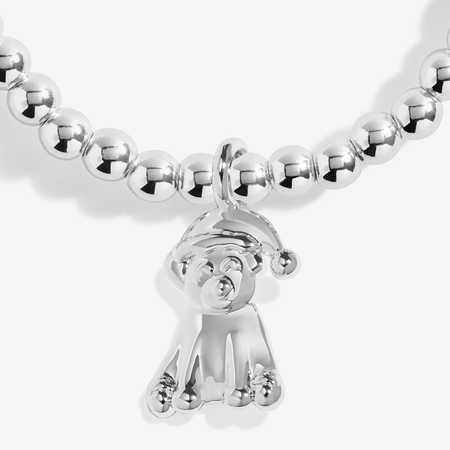 Joma Jewellery Kids' Snowglobe A Little Have A Pawsome Christmas Bracelet In Silver Plating