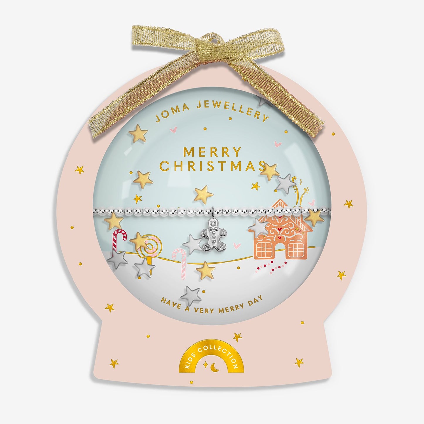 Joma Jewellery Kids' Snowglobe A Little Merry Christmas Bracelet In Silver Plating