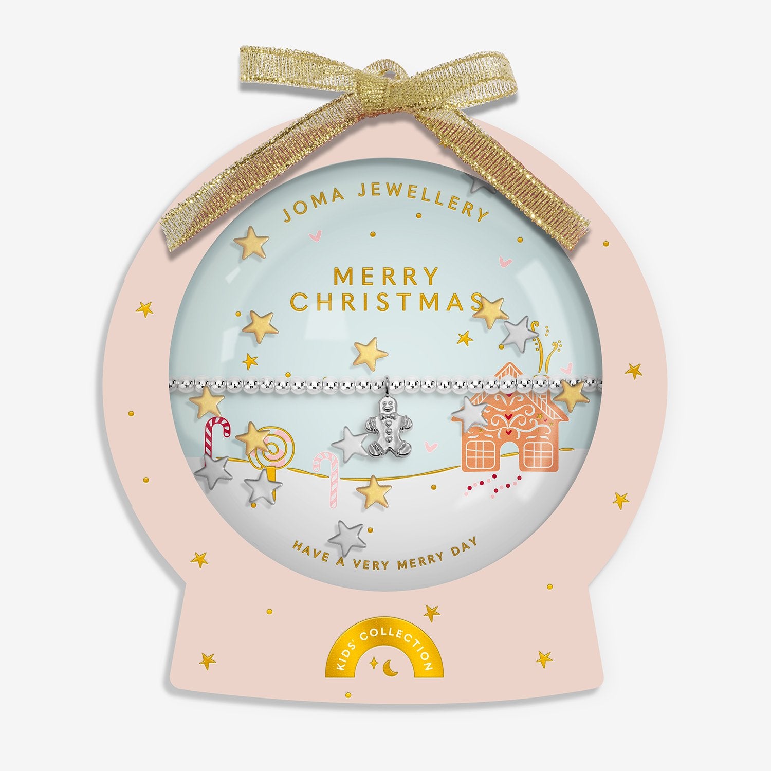 Joma Jewellery Kids' Snowglobe A Little Merry Christmas Bracelet In Silver Plating