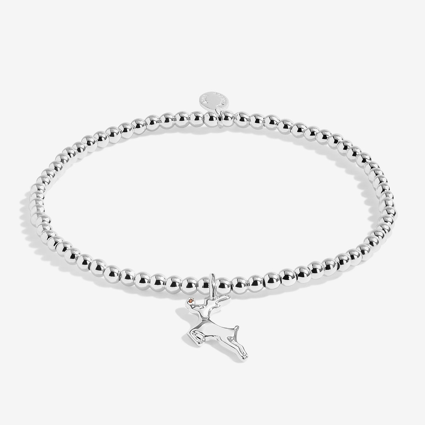 Joma Jewellery Kids' Snowglobe A Little Rudolph The Red Nosed Reindeer Bracelet In Silver Plating