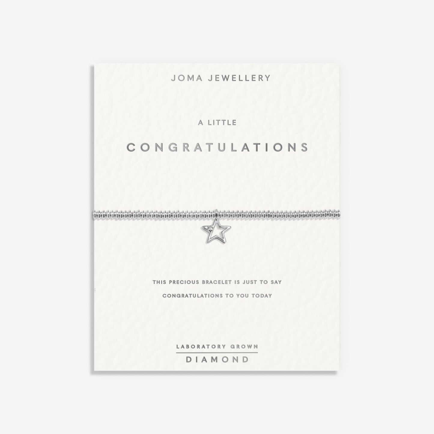 Joma Jewellery Laboratory Grown Diamond A Little Congratulations Silver Plated Bracelet