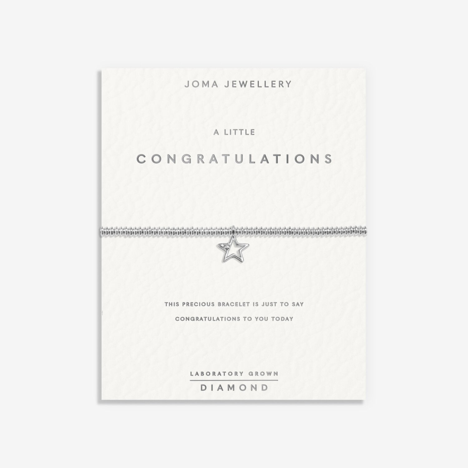 Joma Jewellery Laboratory Grown Diamond A Little Congratulations Silver Plated Bracelet