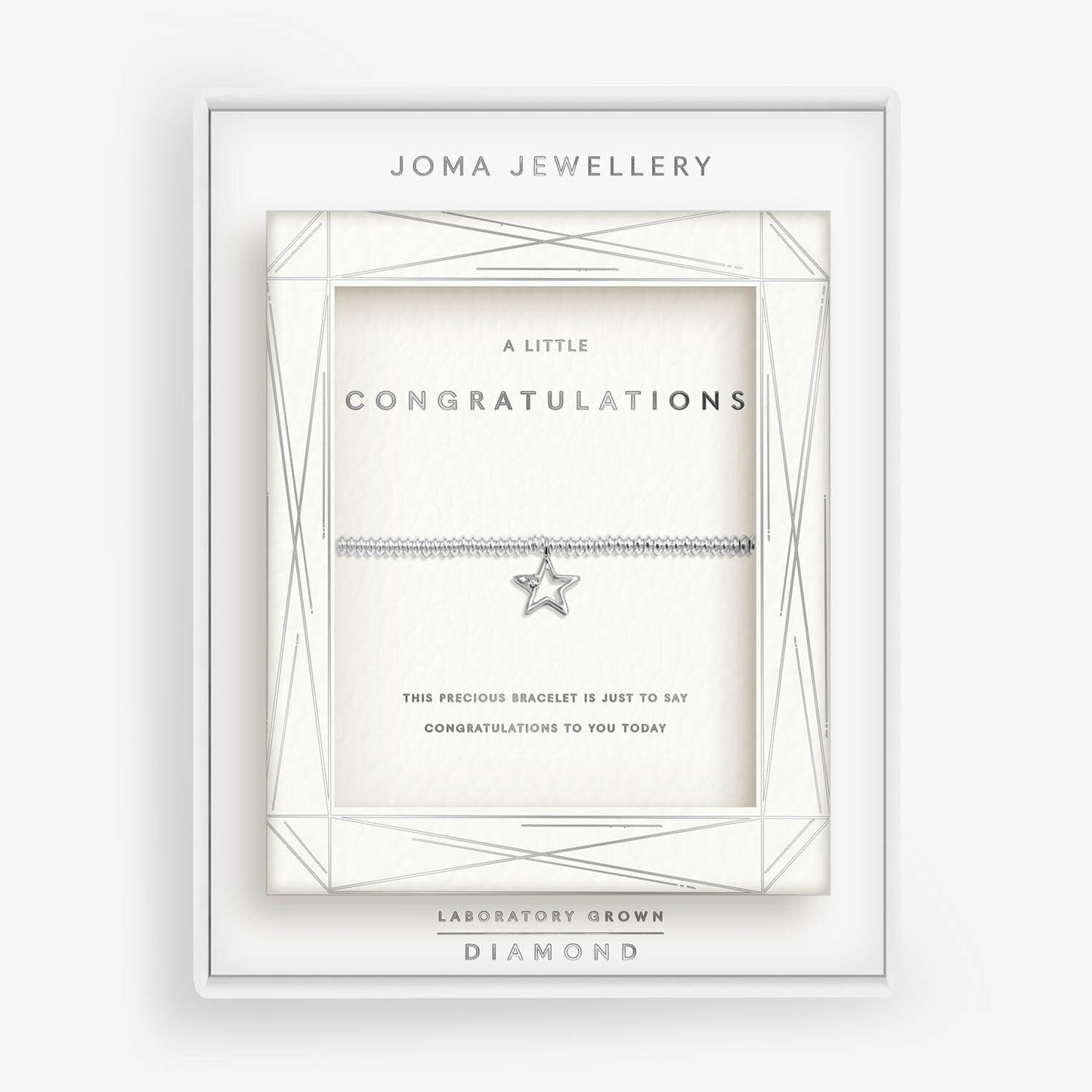 Joma Jewellery Laboratory Grown Diamond A Little Congratulations Silver Plated Bracelet