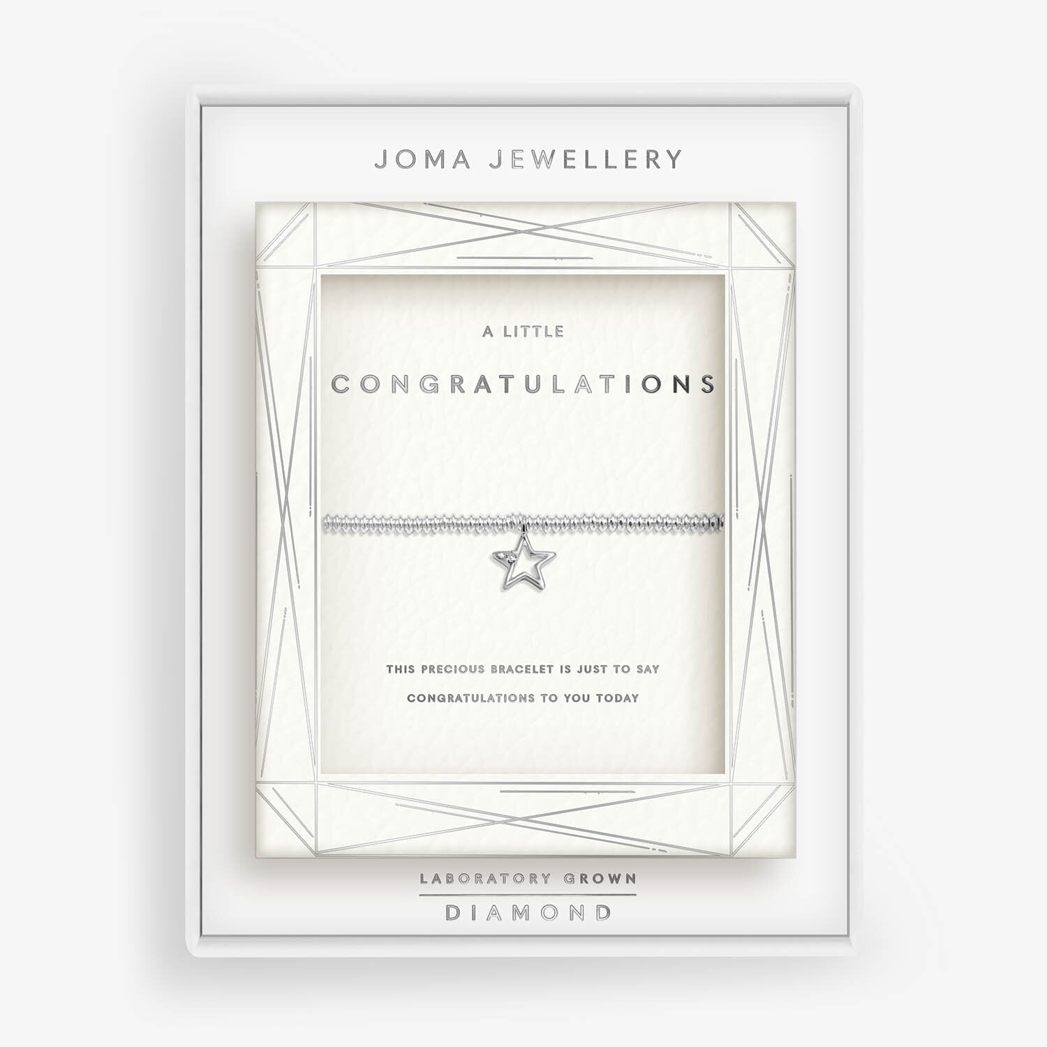 Joma Jewellery Laboratory Grown Diamond A Little Congratulations Silver Plated Bracelet
